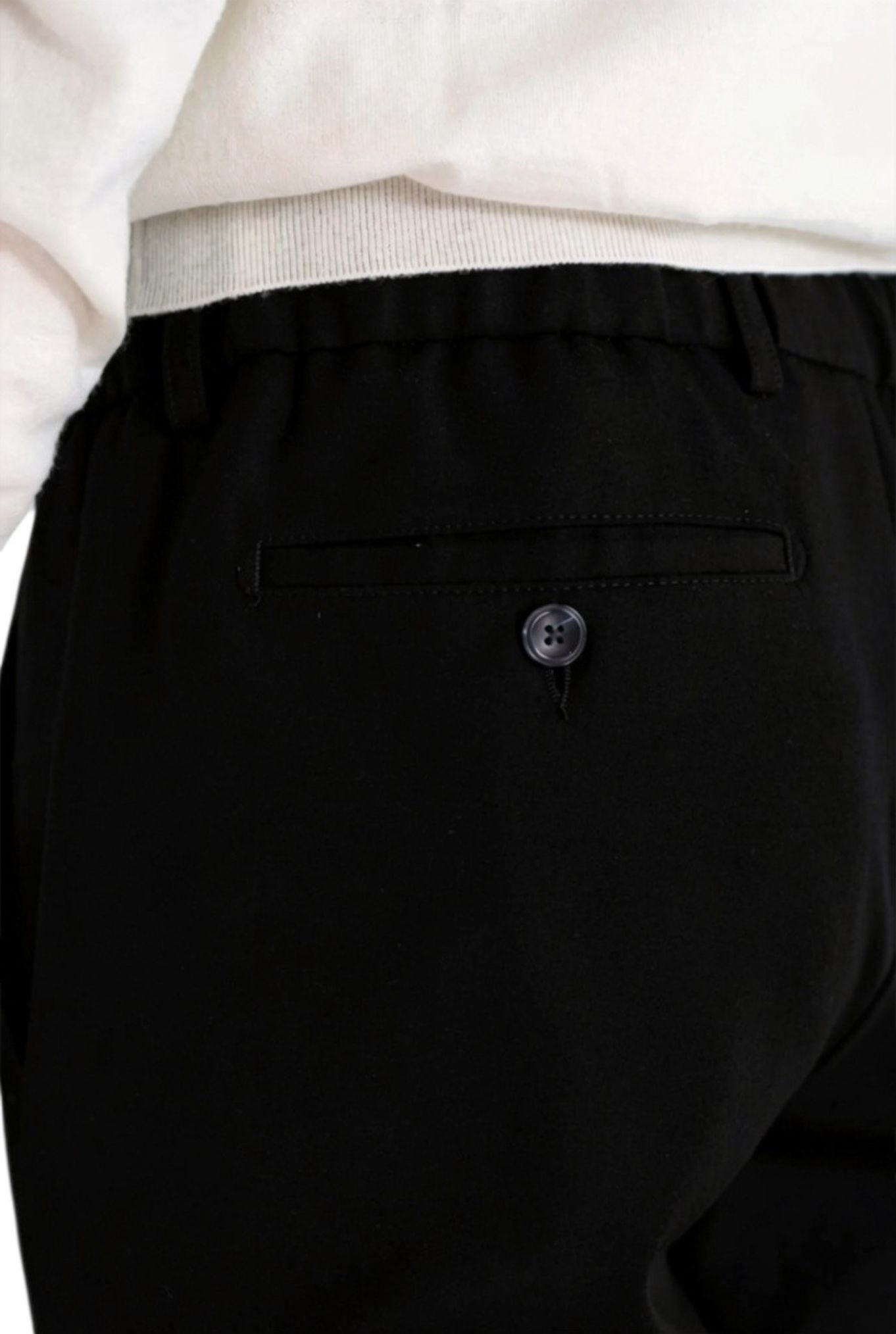 PESCAROLO Pantaloni Cashmere "Manu" Coulisse Removibile Nero