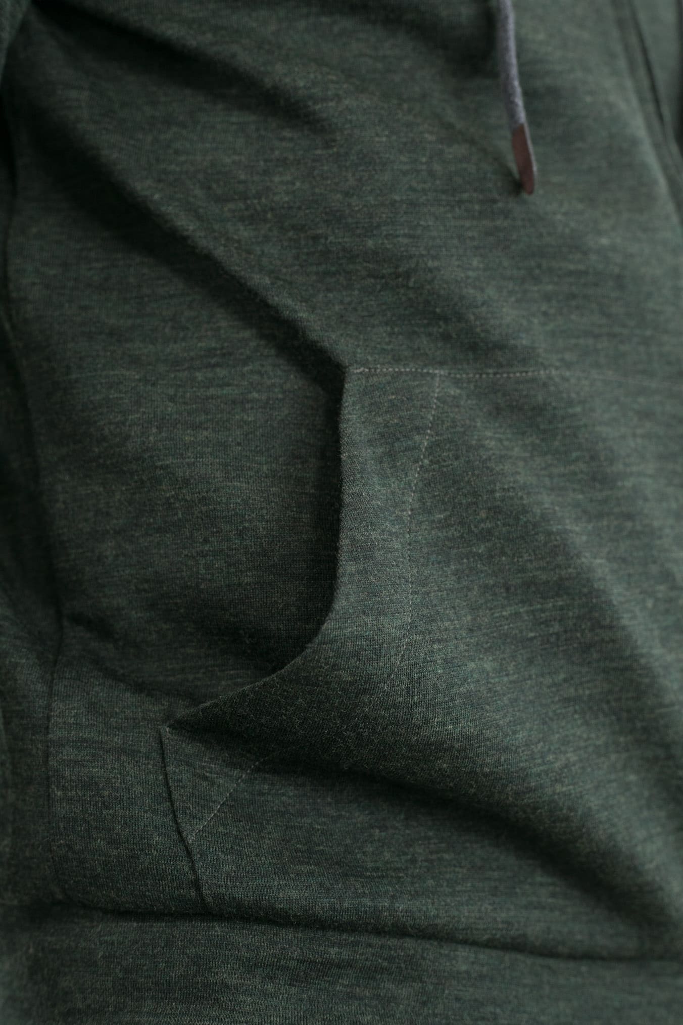 PESCAROLO Felpa Cappuccio "Mike" Jersey Lana Verde
