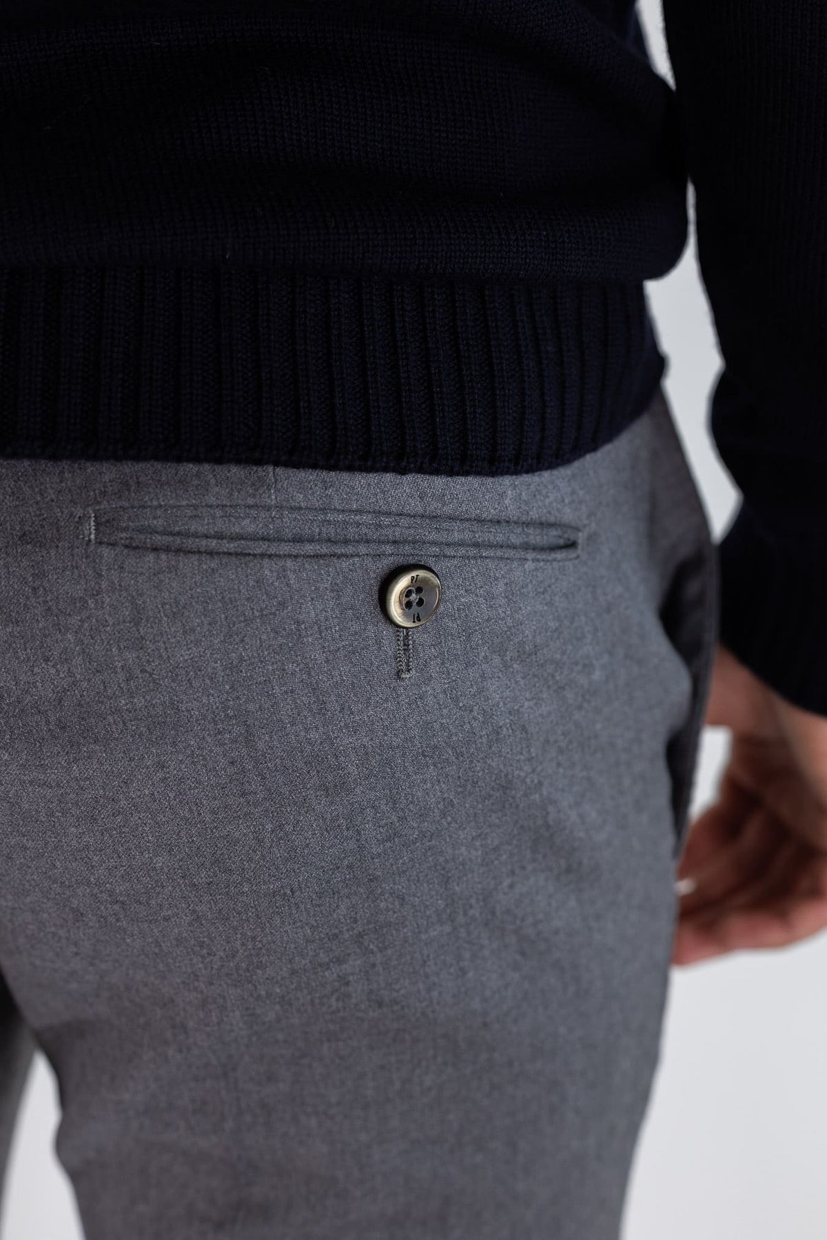PT Pantaloni Flanella Lana Grigio Medio