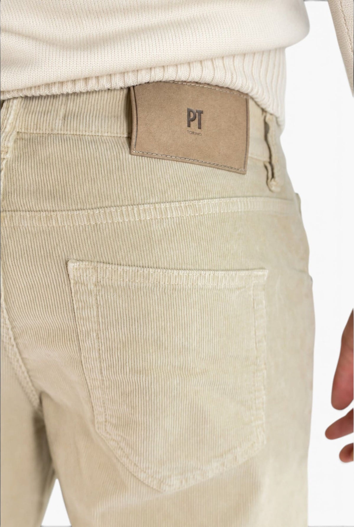 PT Pantaloni Velluto "Reggae" 5 Tasche Beige