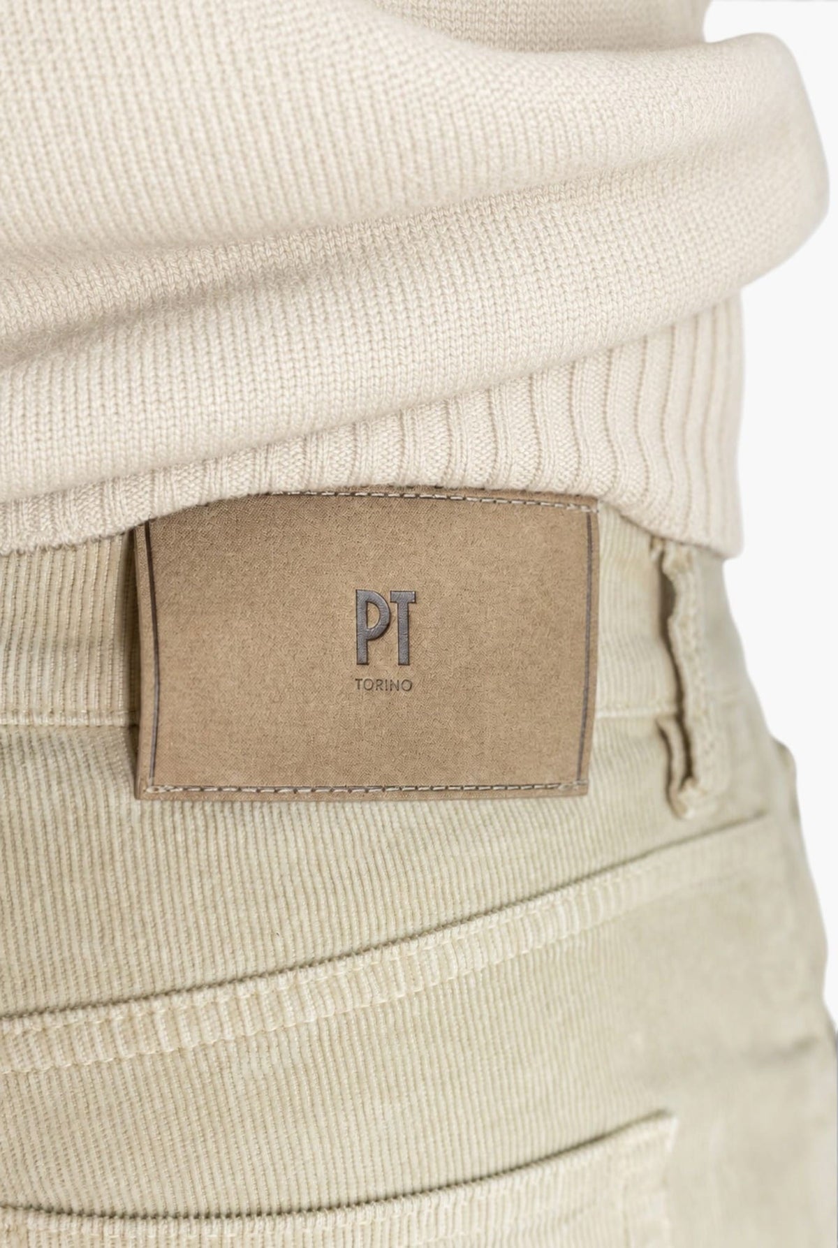 PT Pantaloni Velluto "Reggae" 5 Tasche Beige
