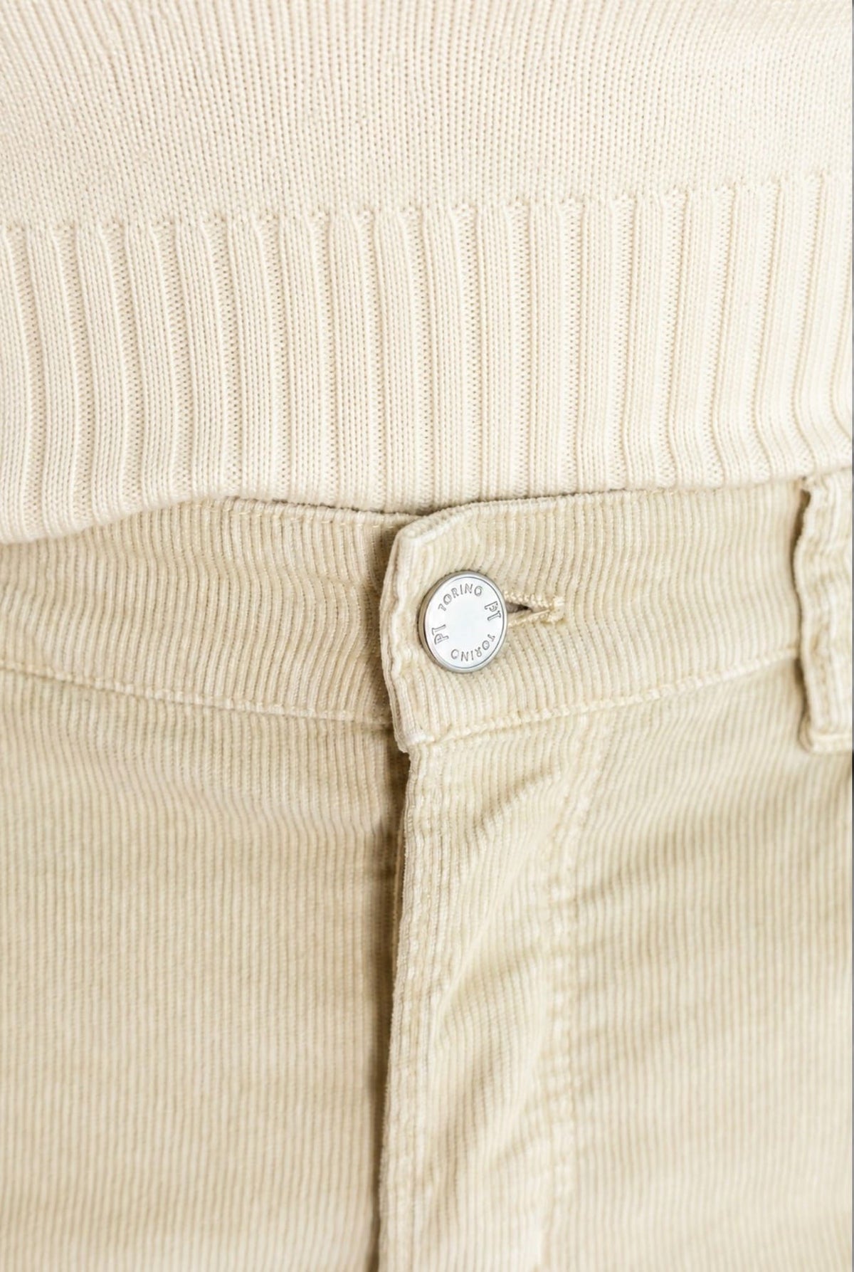 PT Pantaloni Velluto "Reggae" 5 Tasche Beige