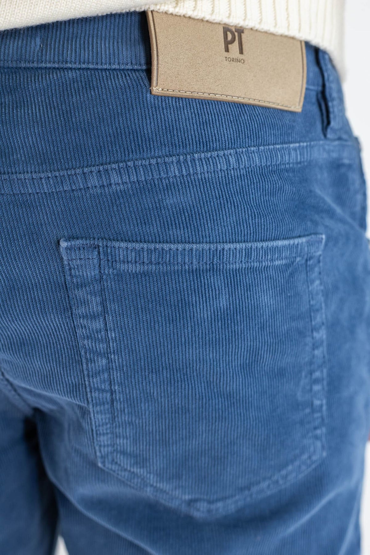 PT Pantaloni Velluto "Reggae" 5 Tasche Azzurro