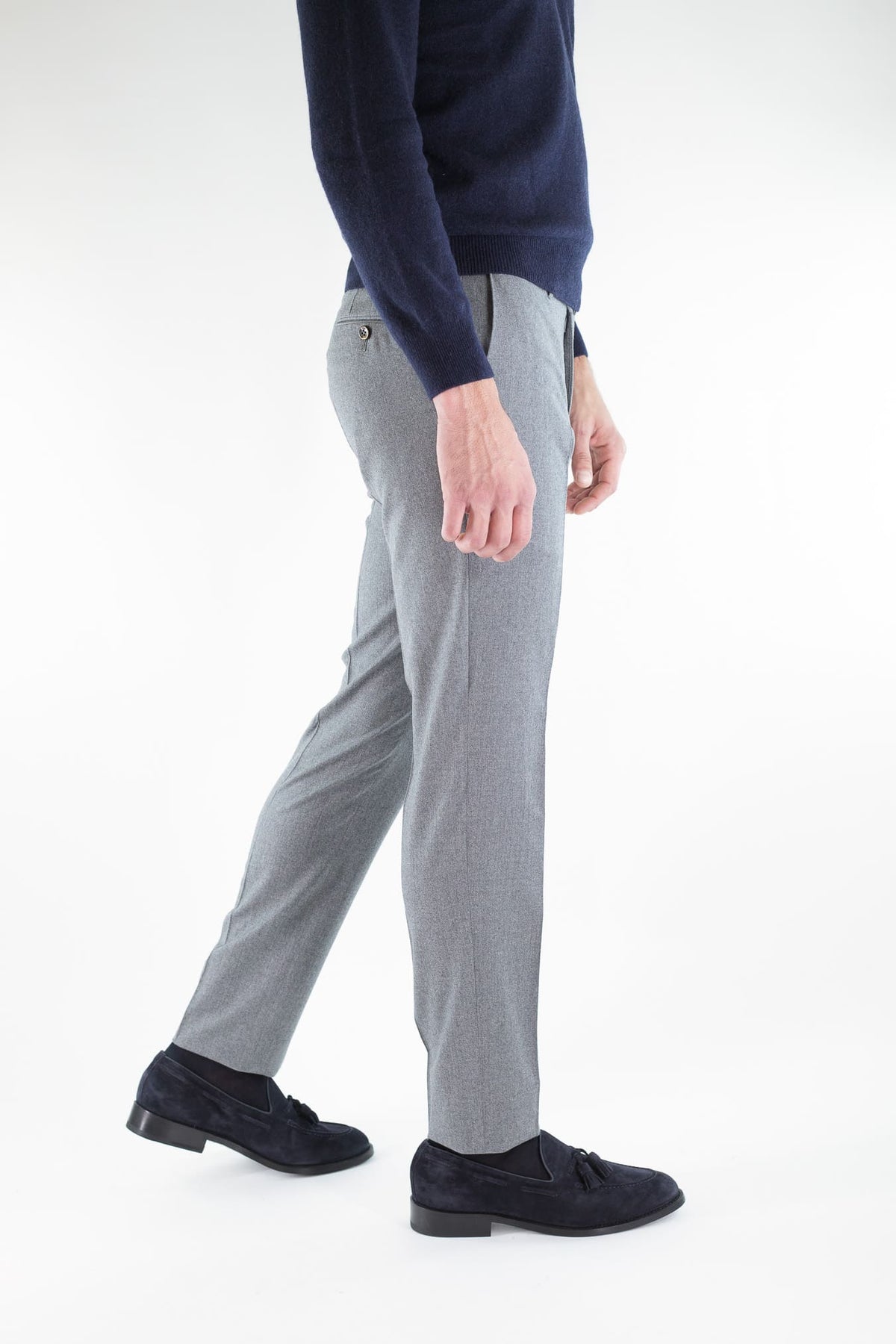 PT Pantaloni Lana Seta Grigio Chiaro