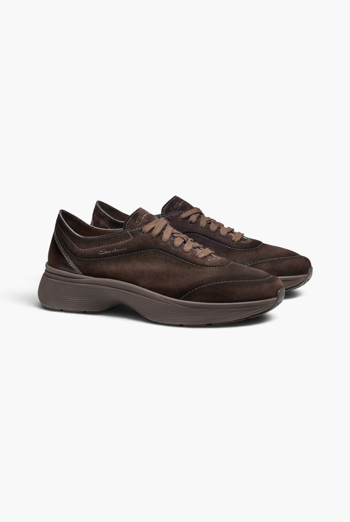 SANTONI Sneaker "Easy Bounce" Suede Testa Moro
