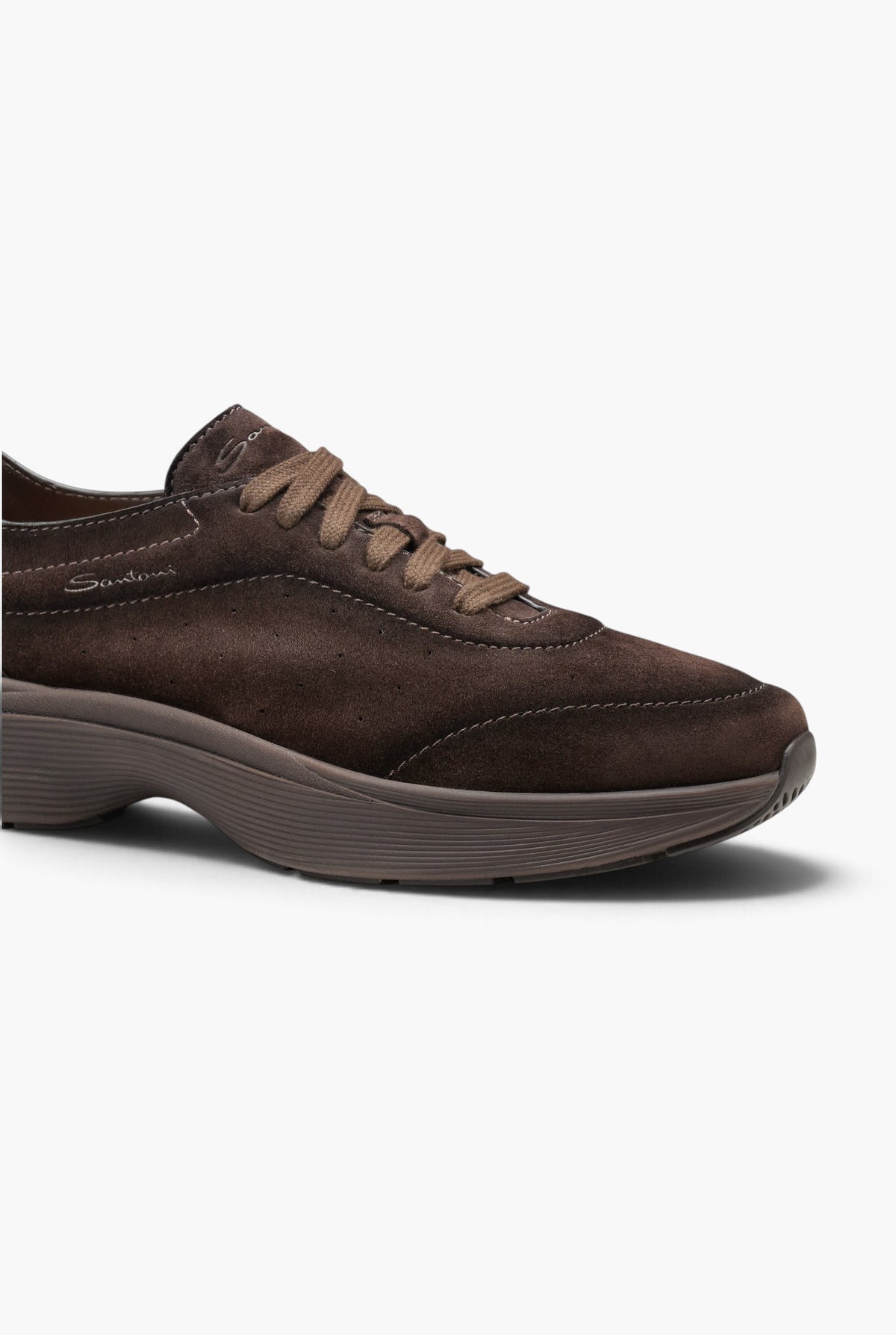 SANTONI Sneaker "Easy Bounce" Suede Testa Moro
