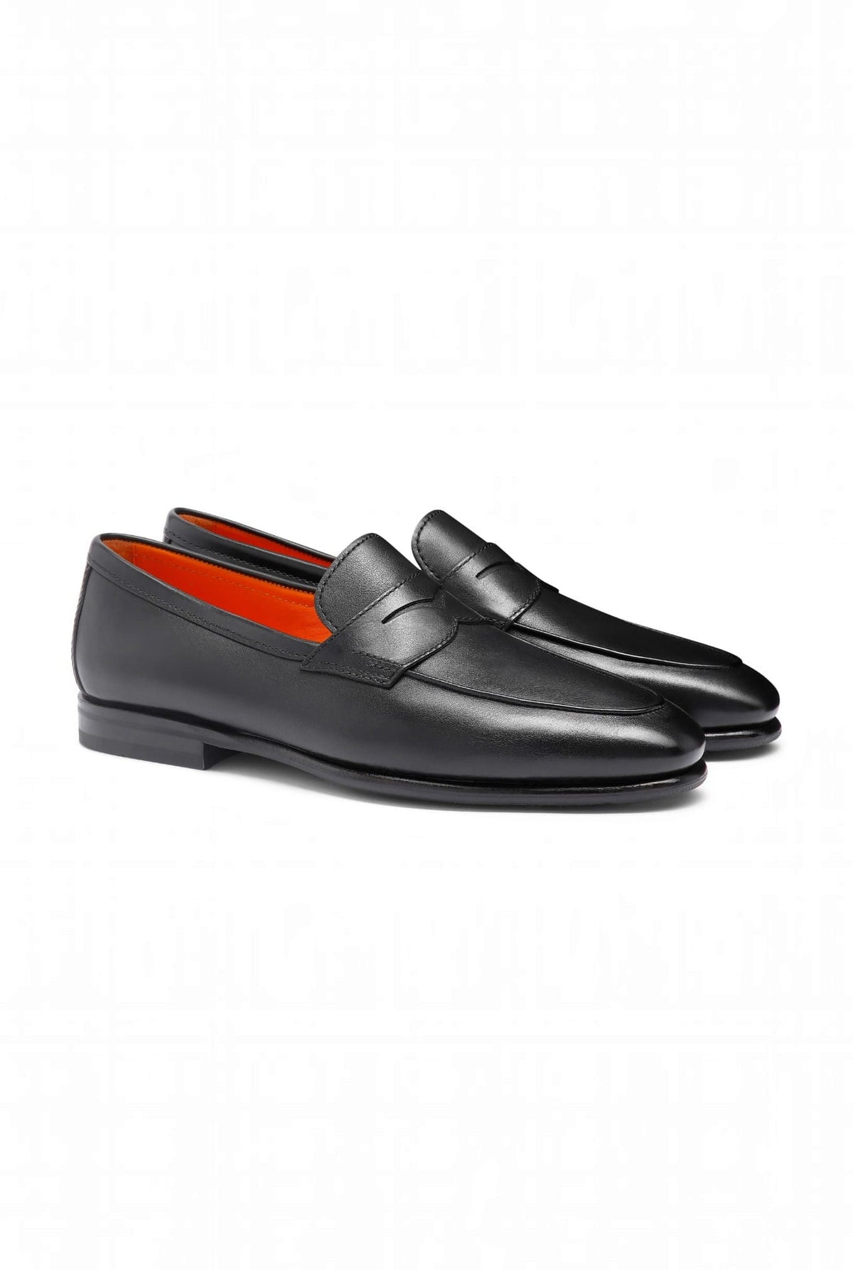 SANTONI Mocassini Penny "Carlo" Pelle Nera