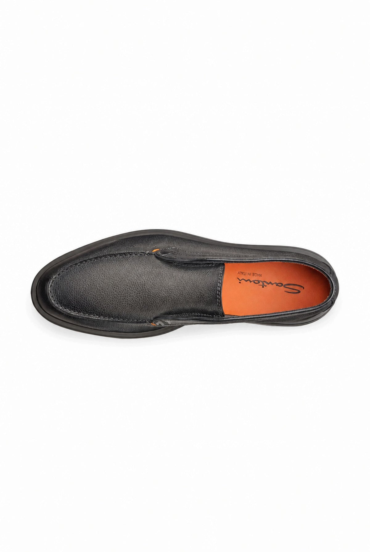 SANTONI Polacchine "Dragon" Pelle Bottalata Grigio Antracite