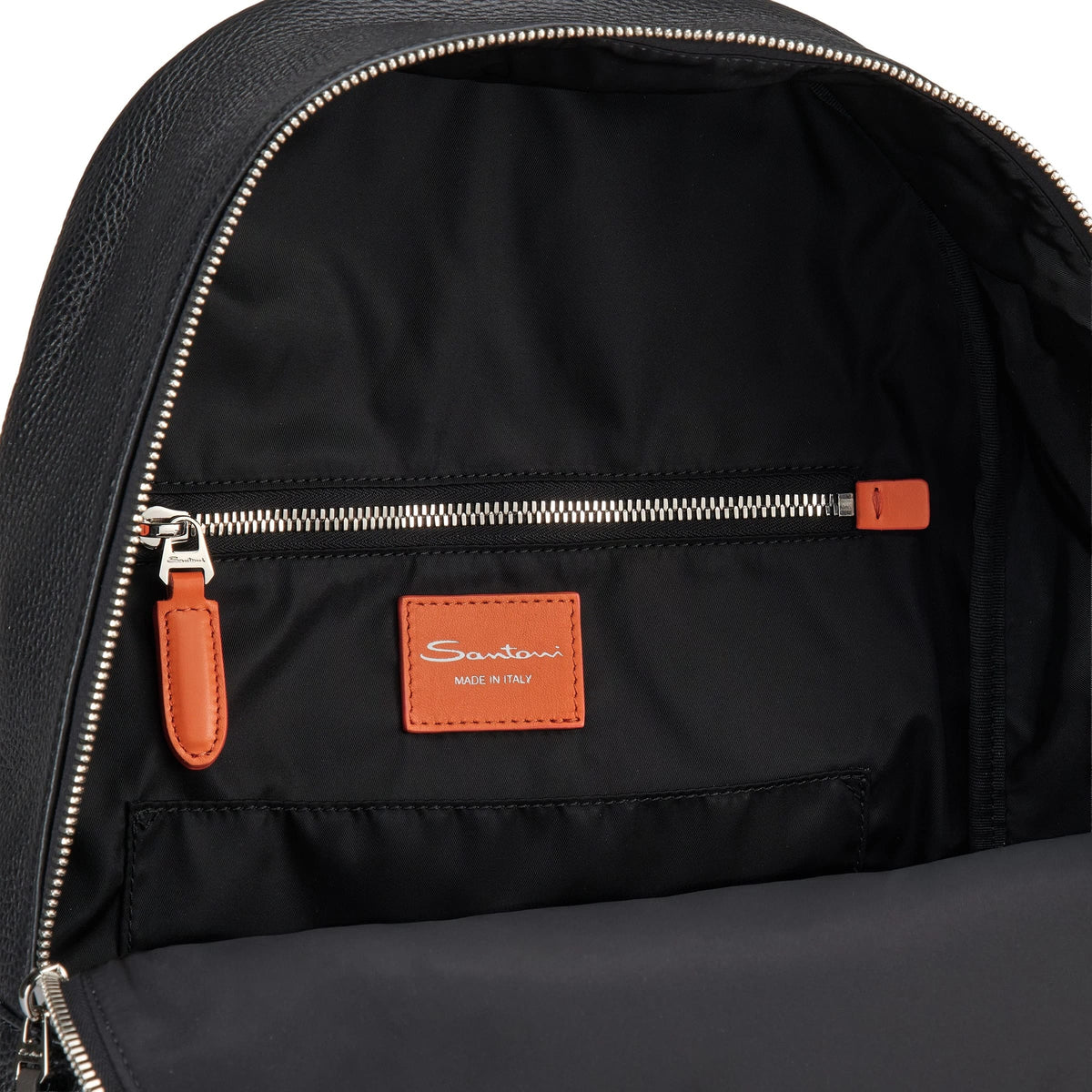 SANTONI Zaino Pelle Martellata Nero