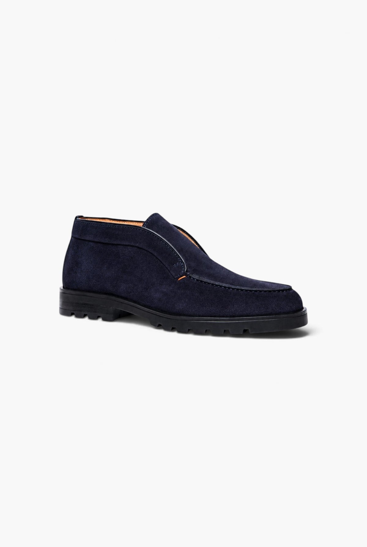 SANTONI Polacchine "Rock" Suede Blu Scuro
