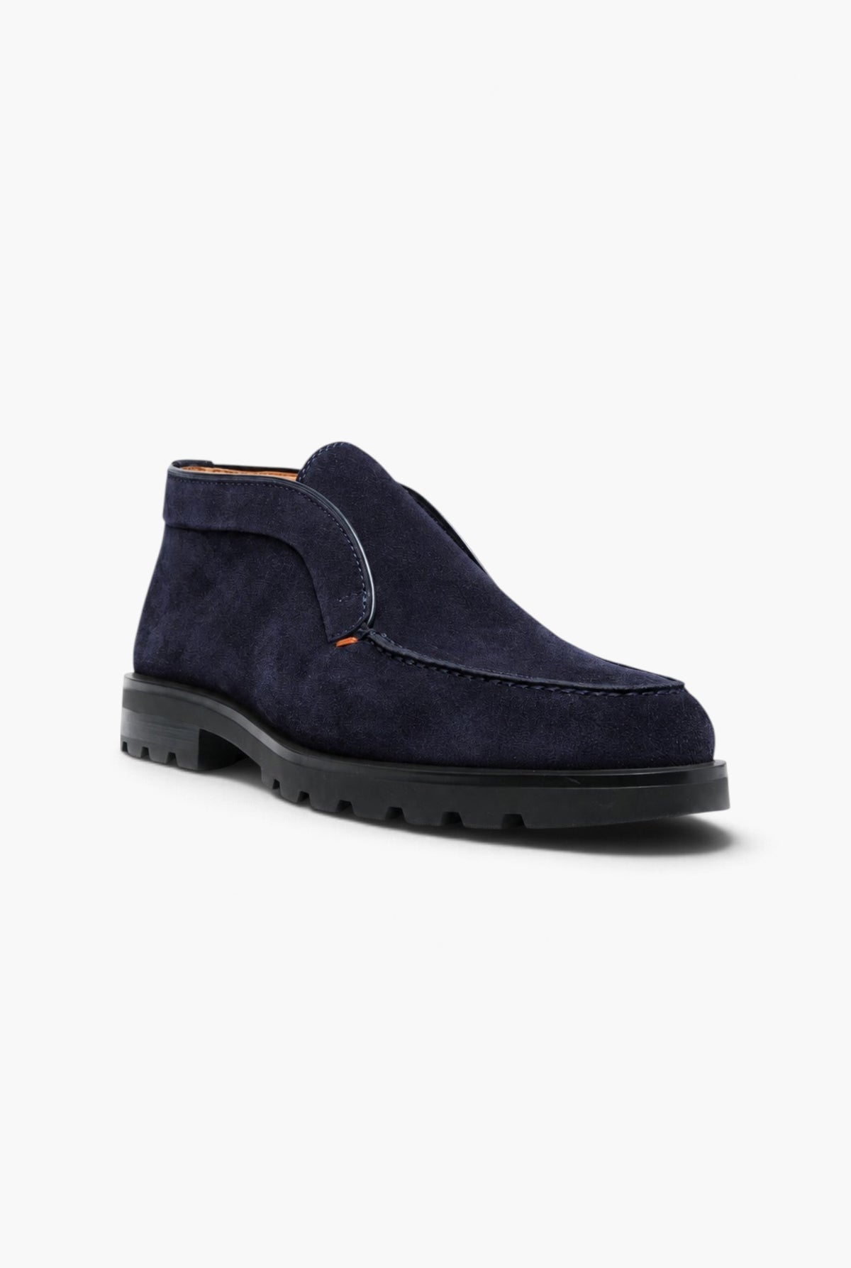 SANTONI Polacchine "Rock" Suede Blu Scuro