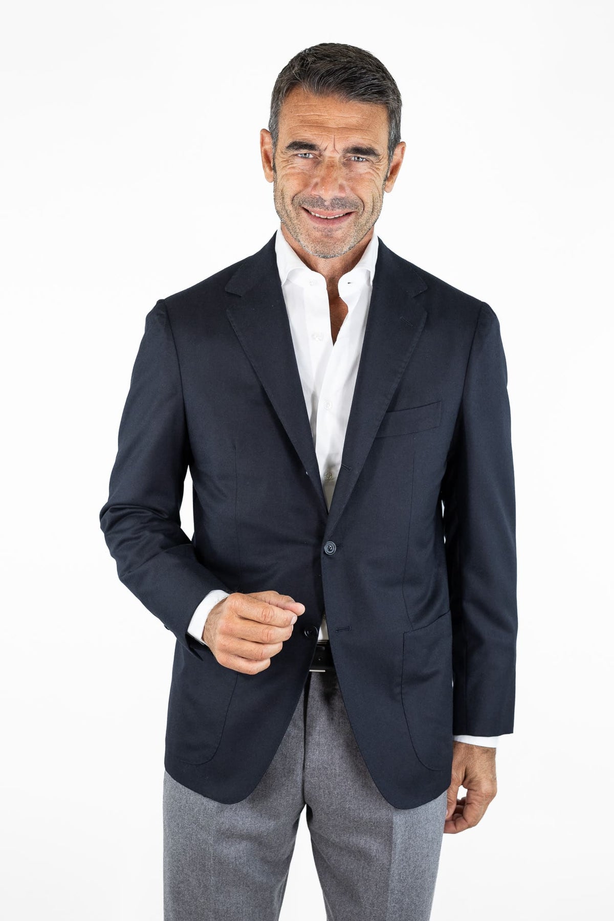 SARTORIO Giacca Monopetto Lana Blu Scuro