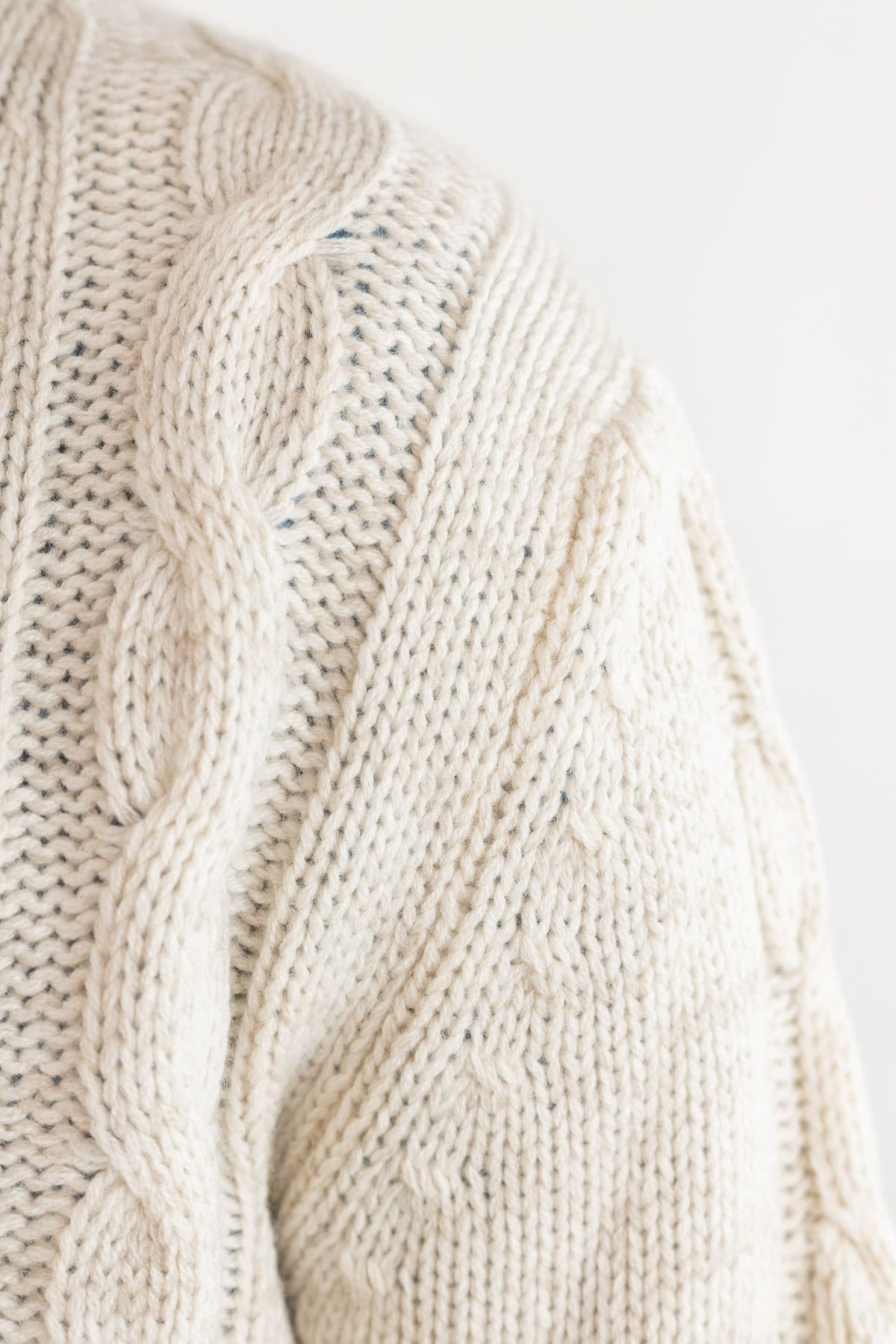 SETTEFILI CASHMERE Cardigan Doppiopetto a Trecce Lana Cashmere Panna