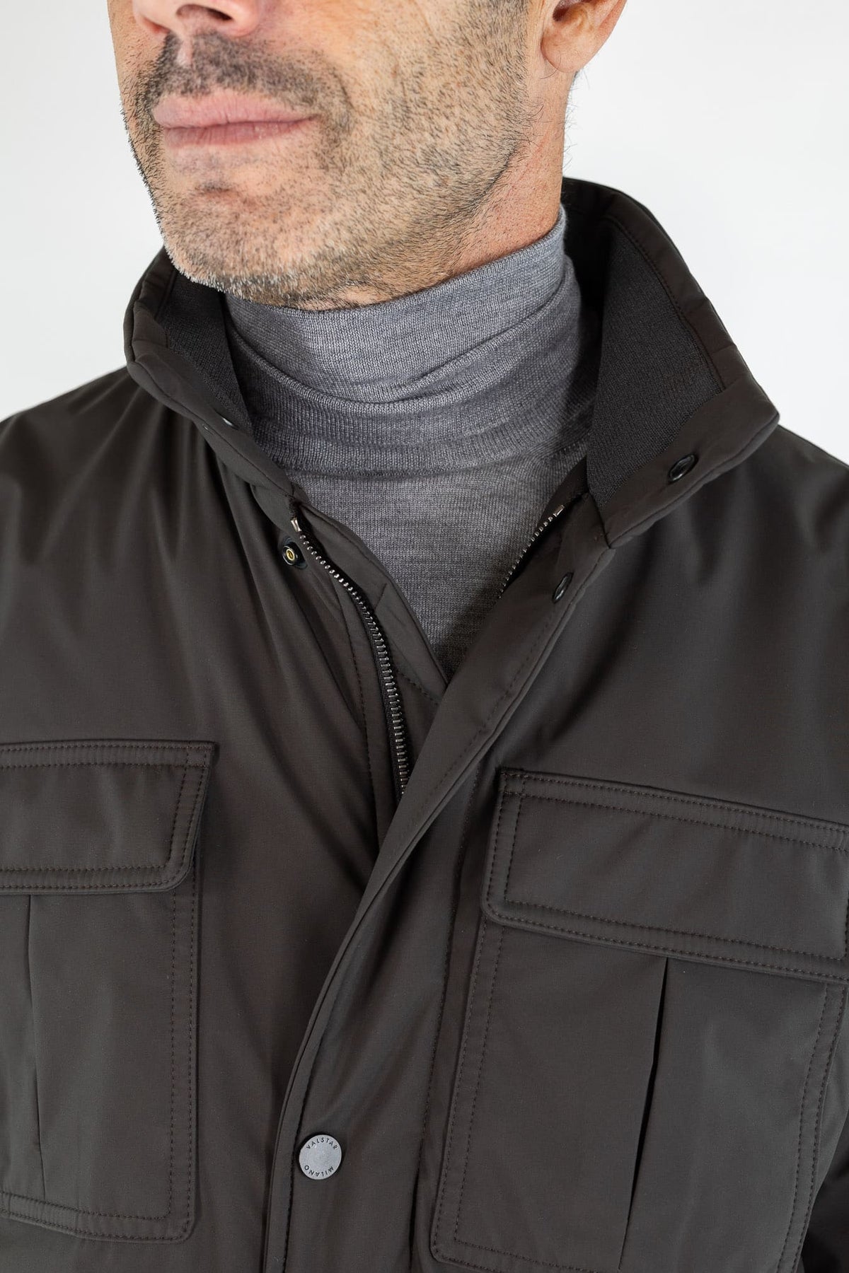 VALSTAR Field Jacket "Brera" Microfibra Marrone Ebano