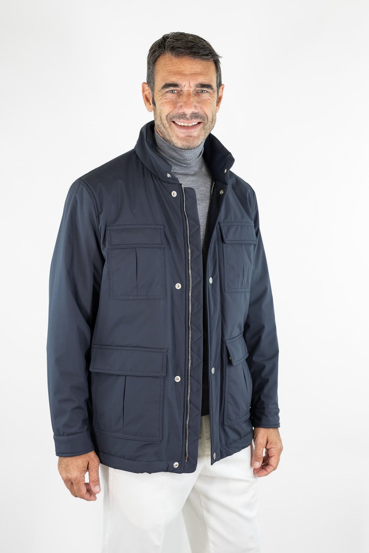 VALSTAR Field Jacket "Brera" Microfibra Blu Navy