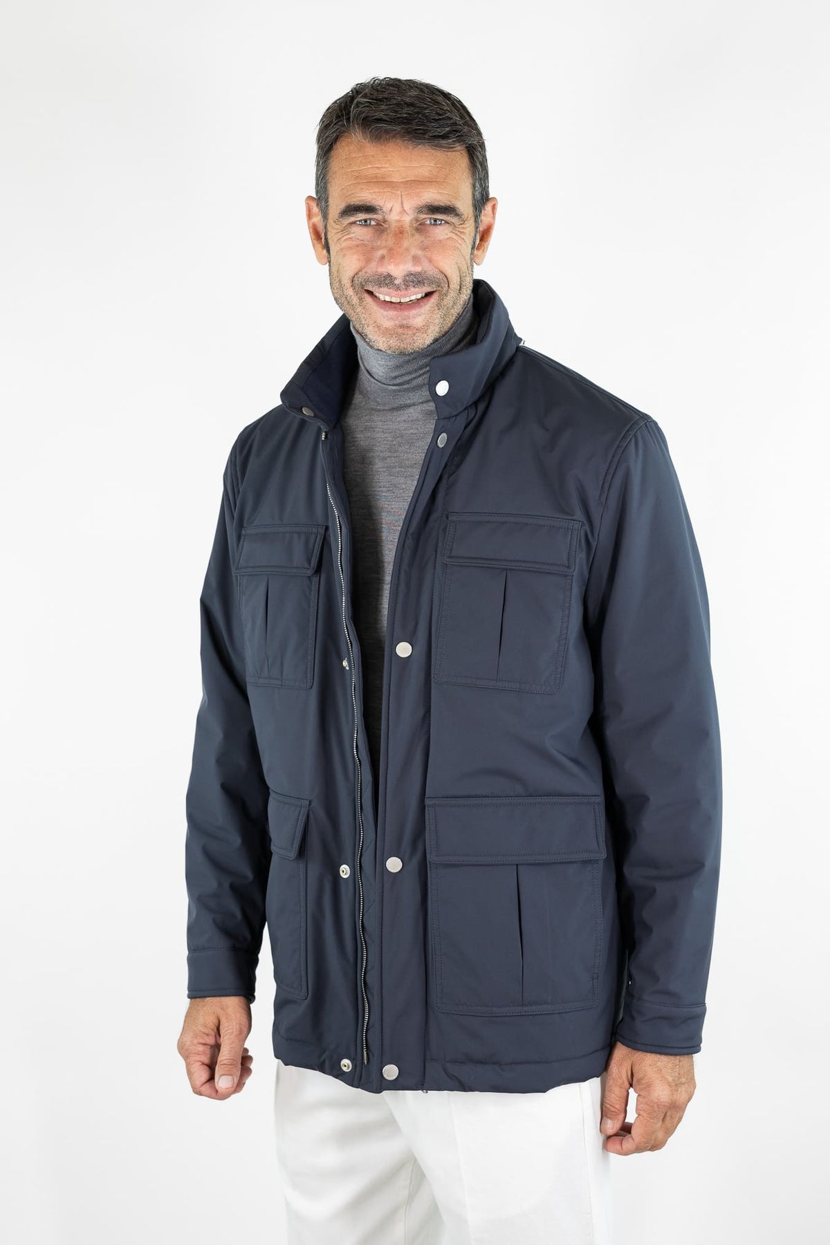 VALSTAR Field Jacket "Brera" Microfibra Blu Navy