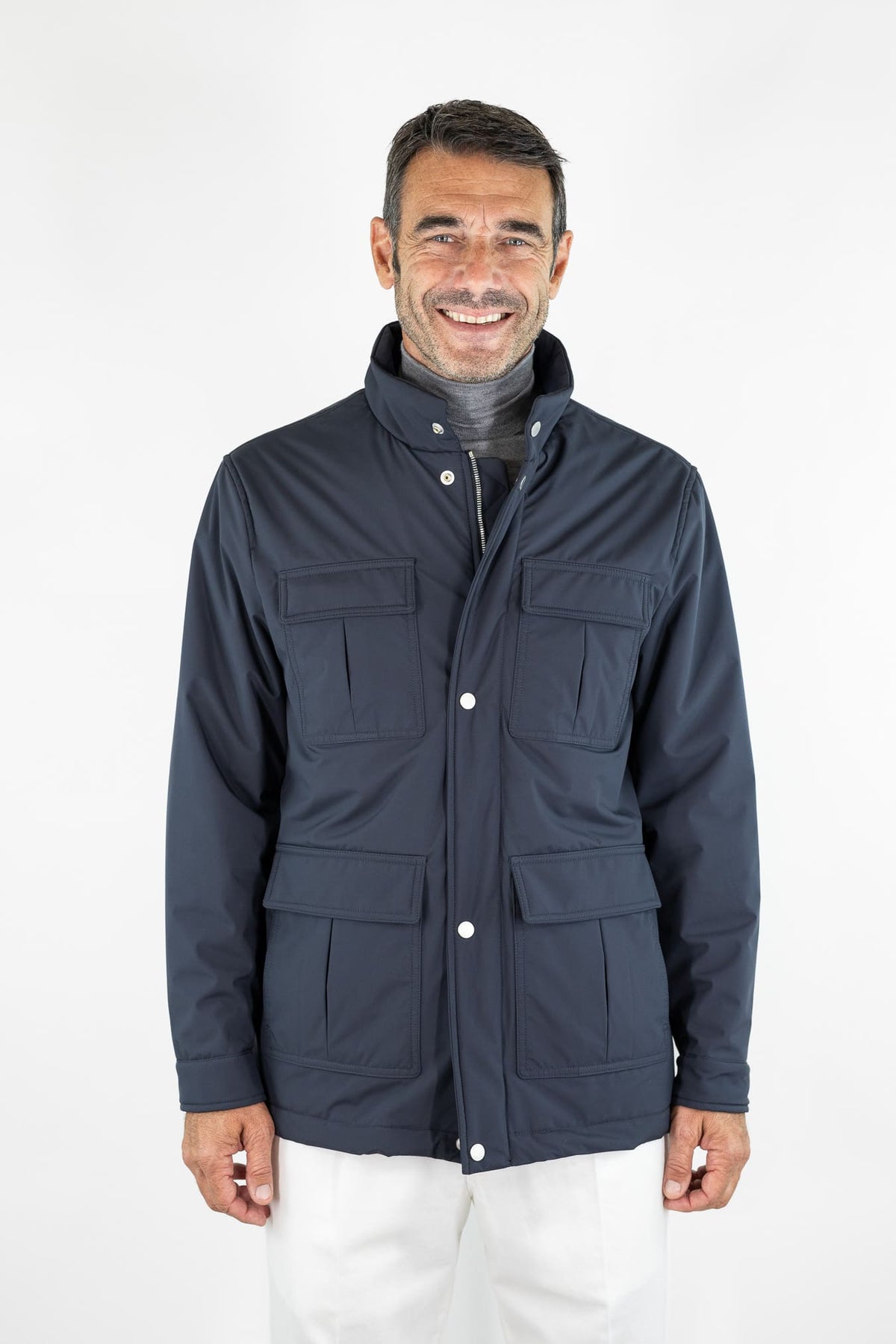 VALSTAR Field Jacket "Brera" Microfibra Blu Navy