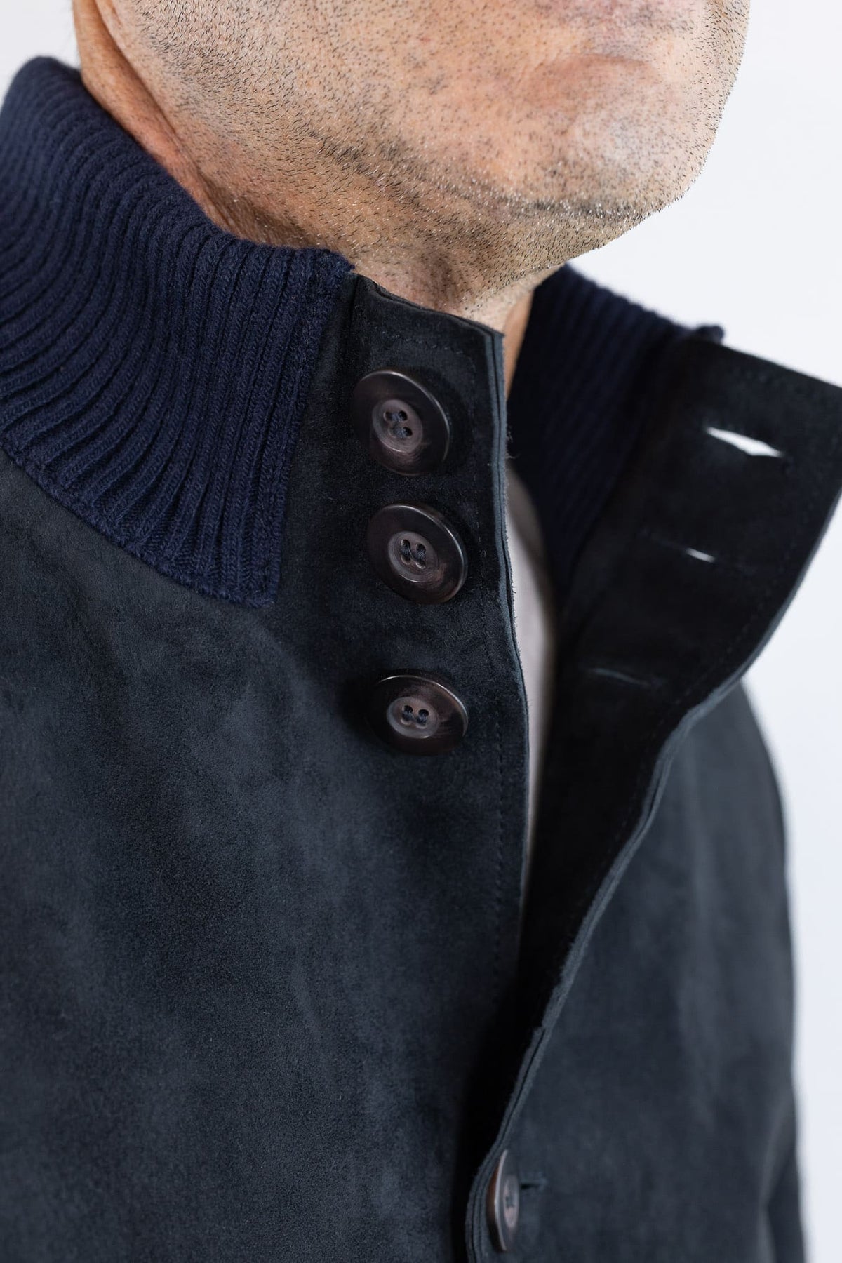 VOLFAGLI Bomber Suede Blu Scuro Foderato