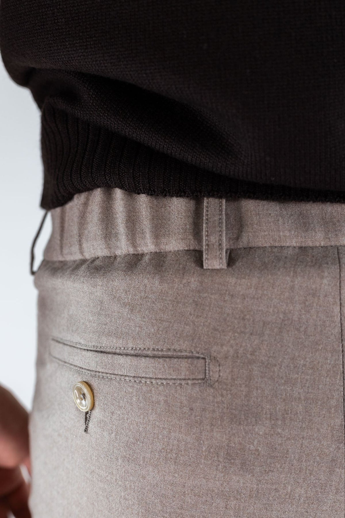 Pantaloni Cashmere "Manu" Coulisse Removibile Beige Chiaro PESCAROLO