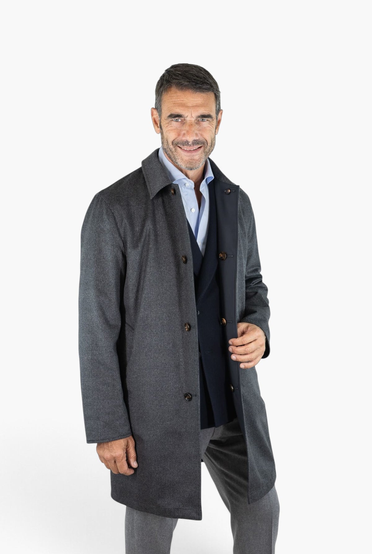 Cappotto Reversibile Principe di Galles Cashmere Nylon KIRED