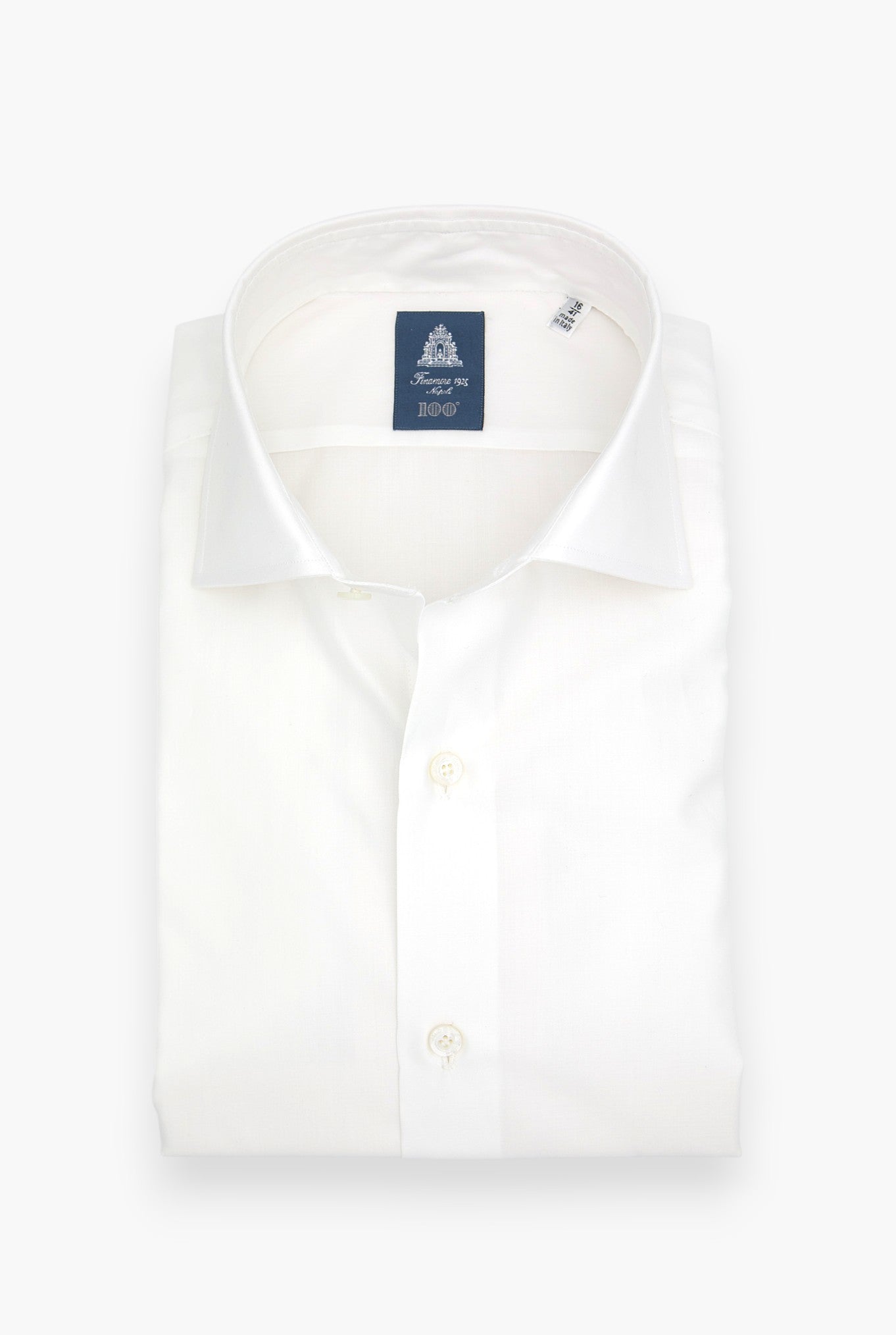 FINAMORE Camicia "Napoli" Cotone Bianco Carlo Riva