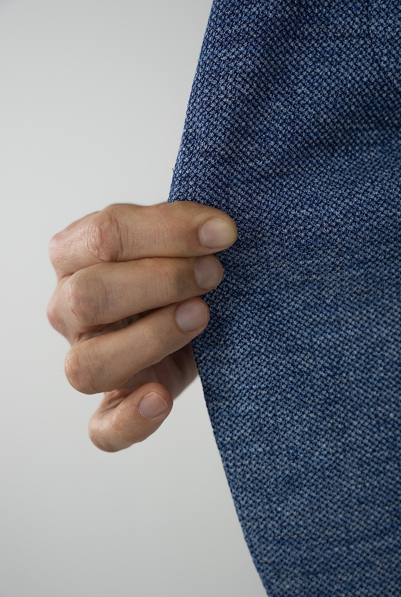 GUARINO Giacca in Jersey di Lino e Cotone Blu Mélange - Guarino Store