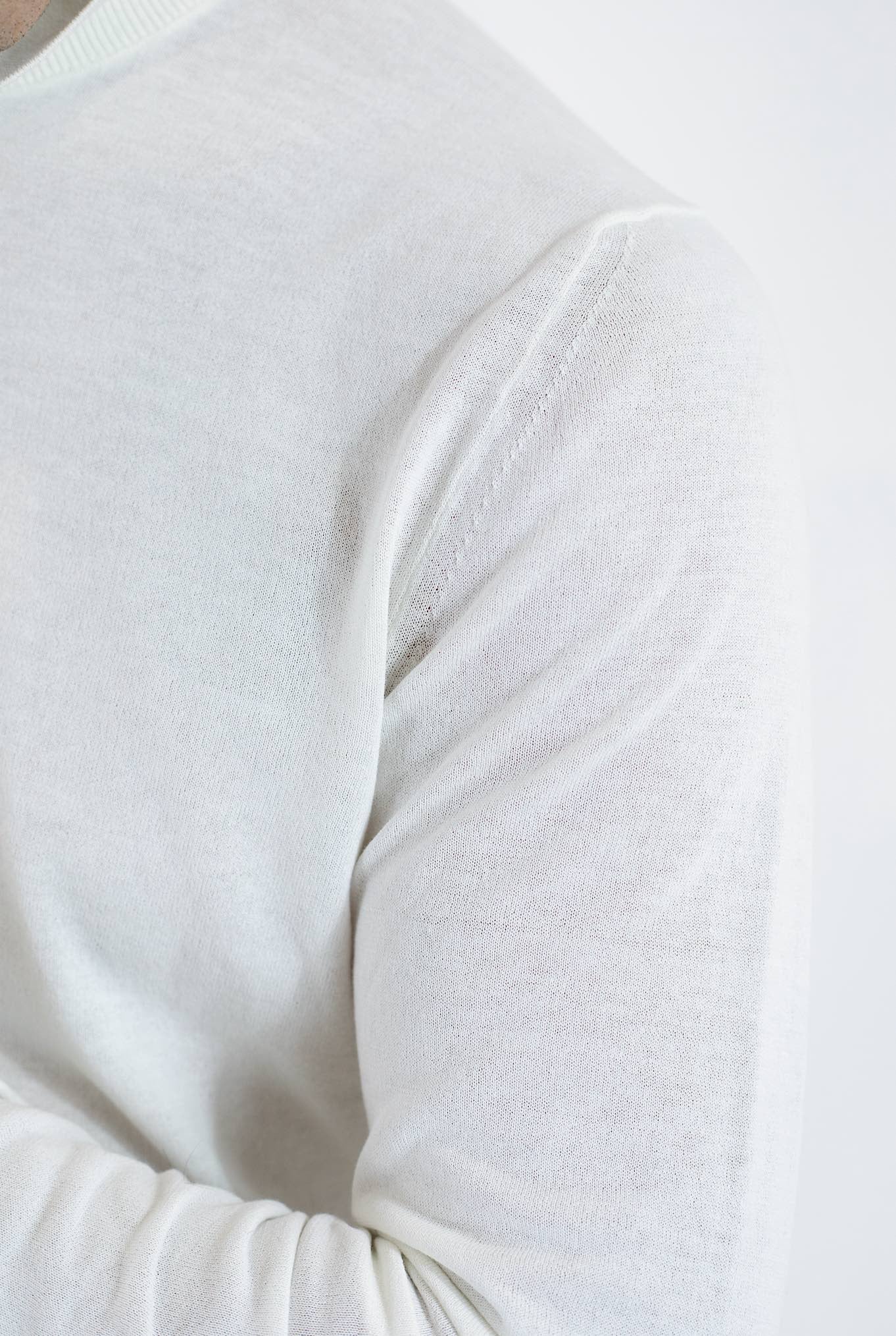 GUARINO Polo ML in Cotone Crepe Bianco - Guarino Store