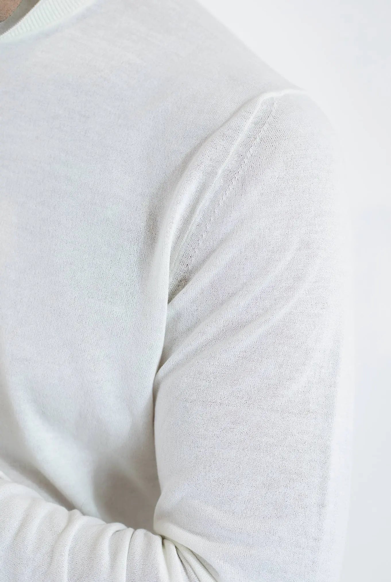 GUARINO Polo ML in Cotone Crepe Bianco - Guarino Store