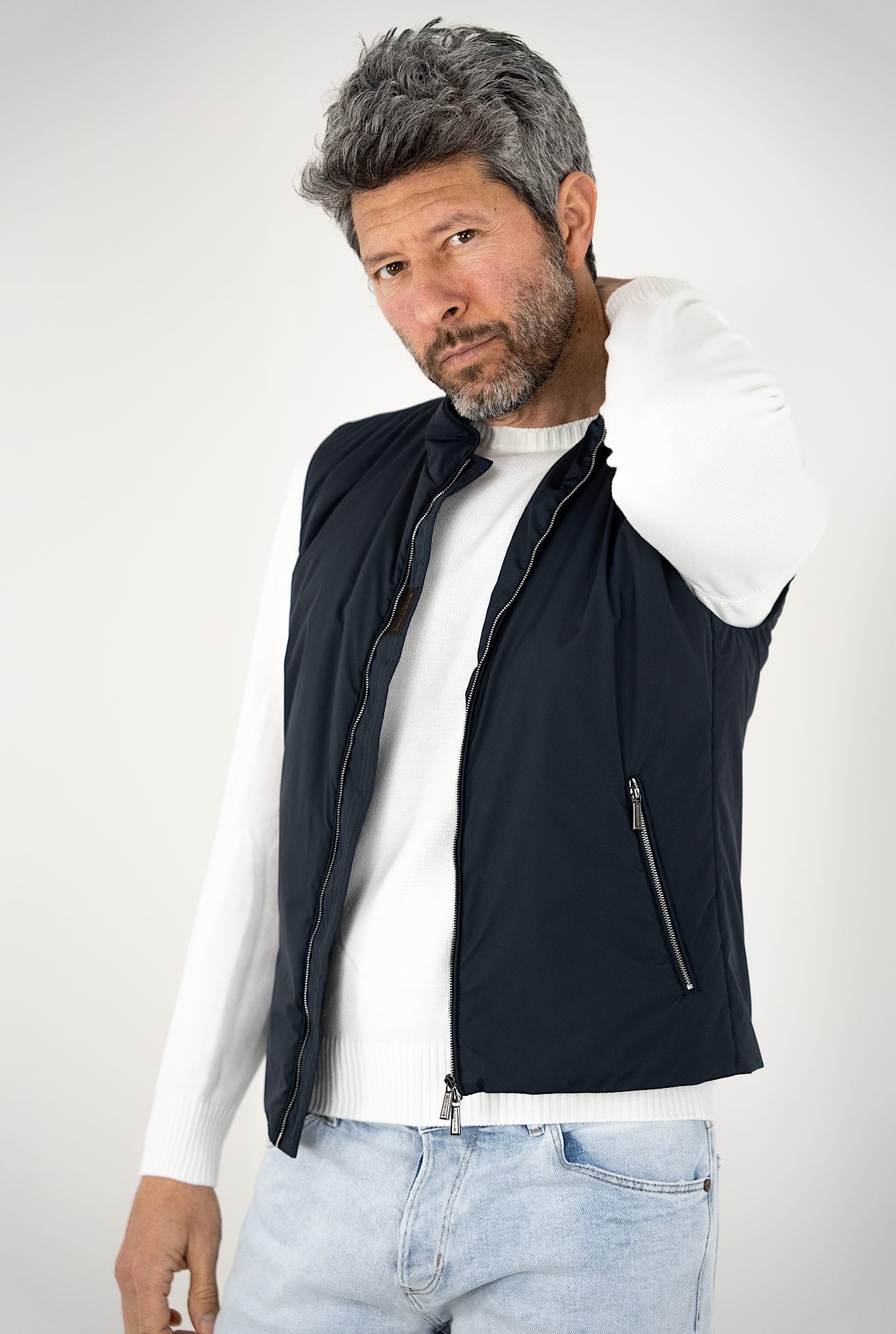 MOORER Gilet mod. Senio Super Leggero Idrorepellente Blu Navy - Guarino Store