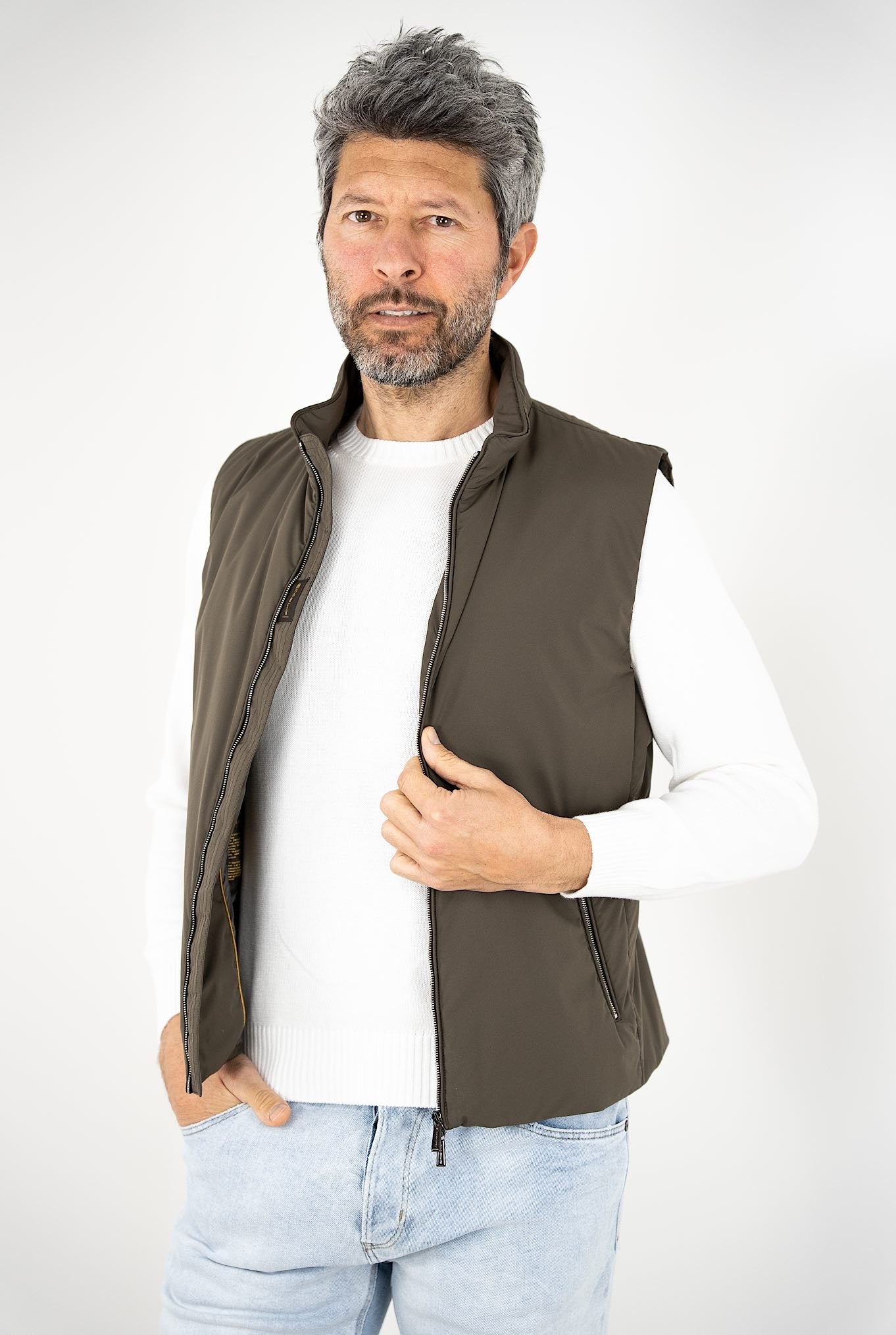 MOORER Gilet mod. Senio Super Leggero Idrorepellente Verde Militare - Guarino Store