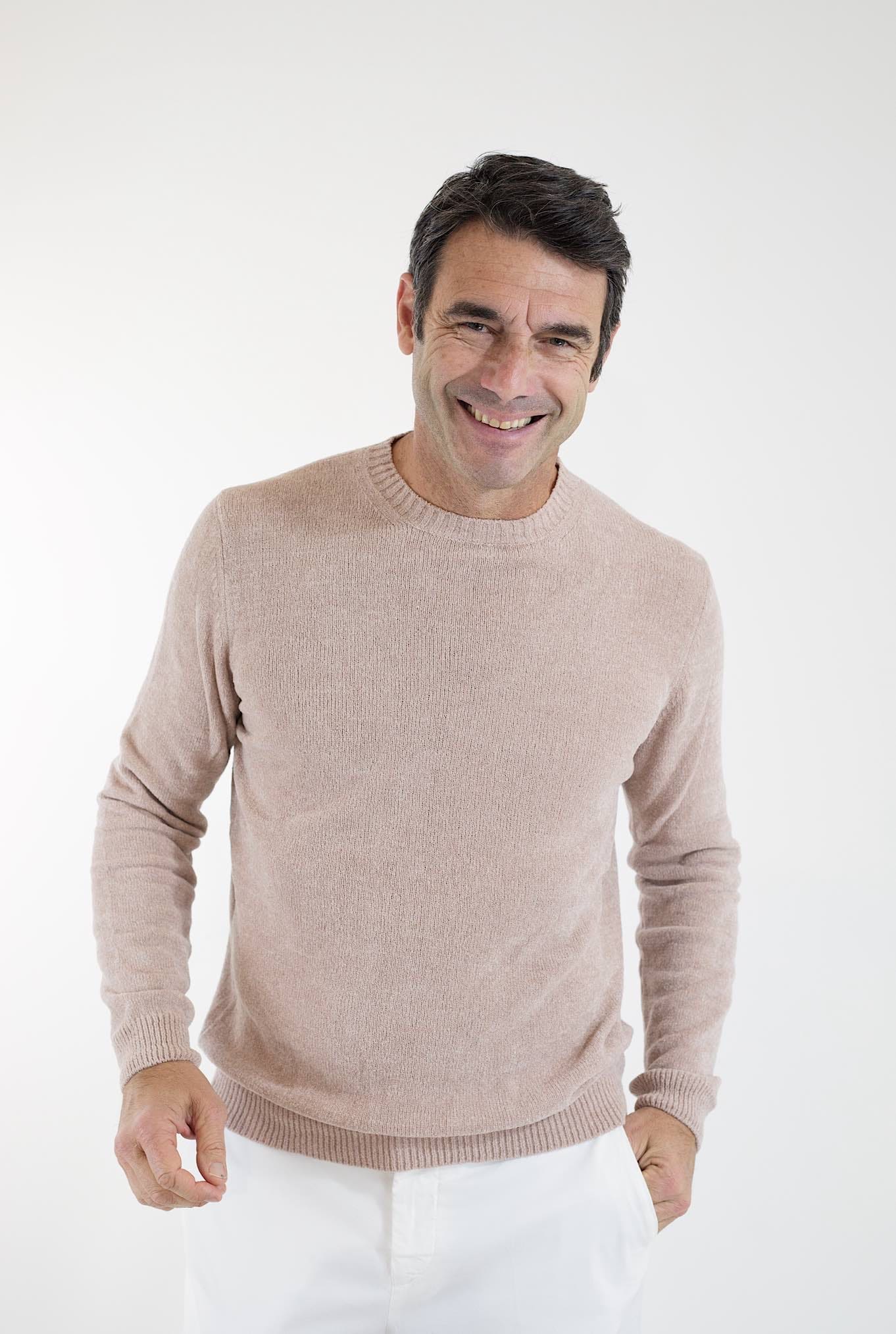 Girocollo ML in Ciniglia Beige - Guarino Store
