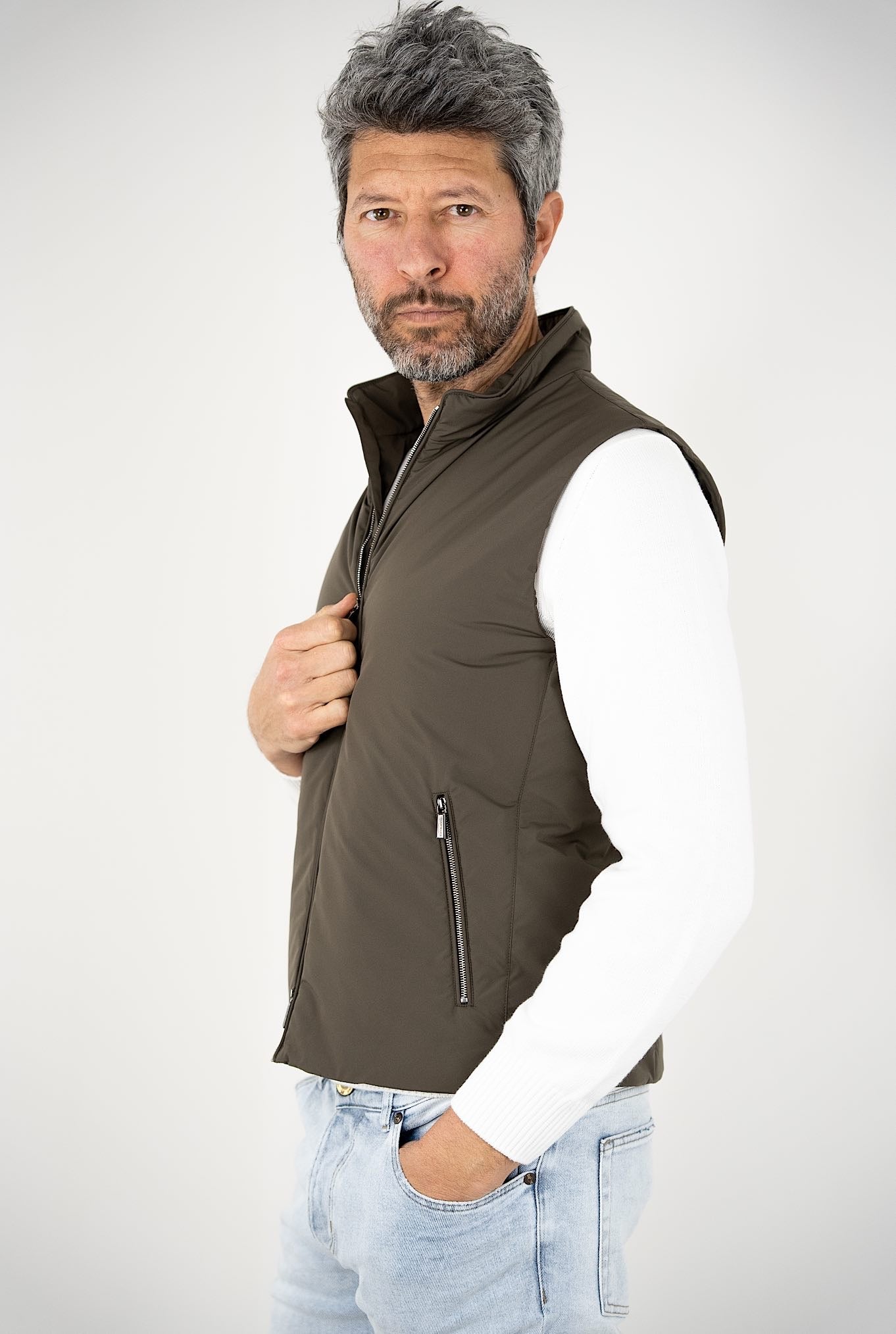 MOORER Gilet mod. Senio Super Leggero Idrorepellente Verde Militare - Guarino Store