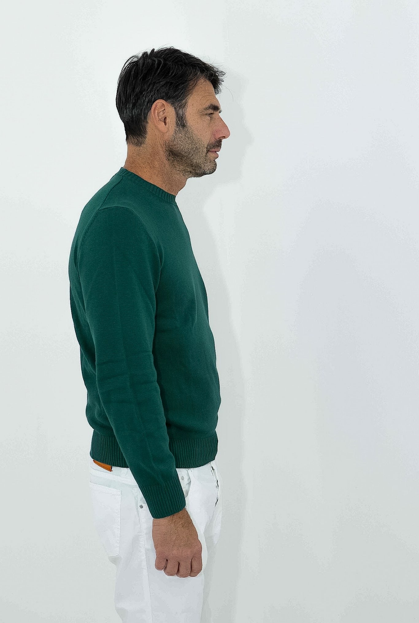 GUARINO Girocollo 2 Fili Cotone Verde - Guarino Store