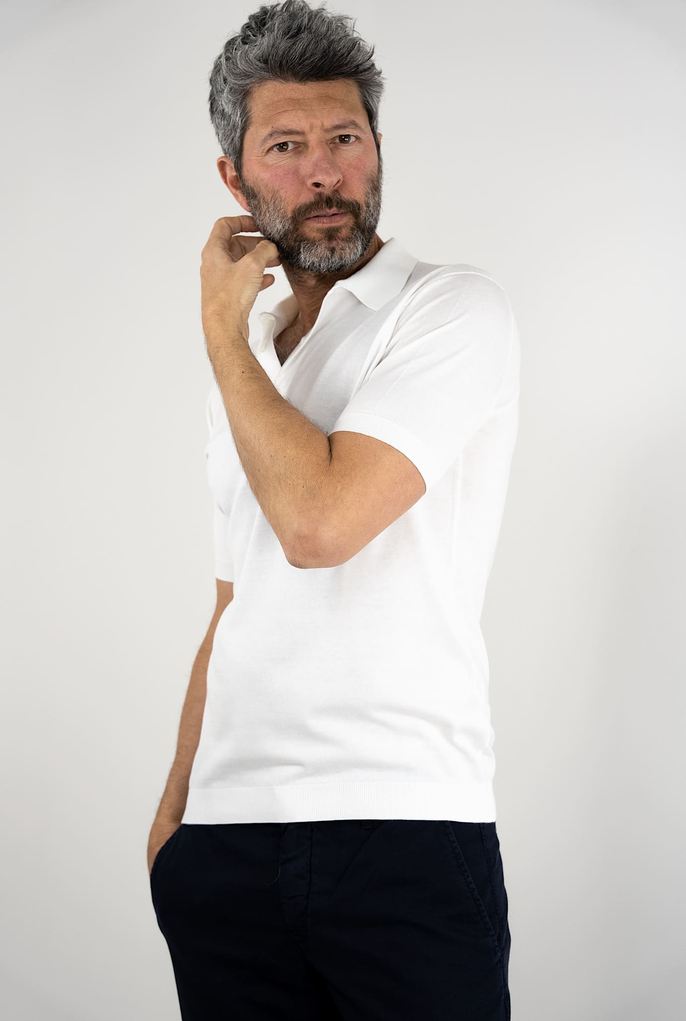 Polo "Adrian" Cotone Sea Island Bianco JOHN SMEDLEY