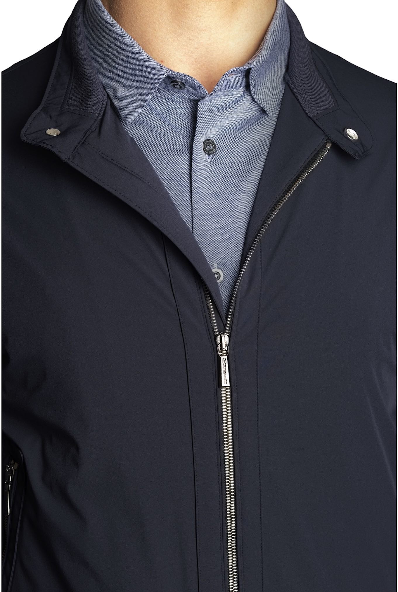 MOORER Bomber mod. Alberti Stretch Water Resistant Blu Scuro - Guarino Store