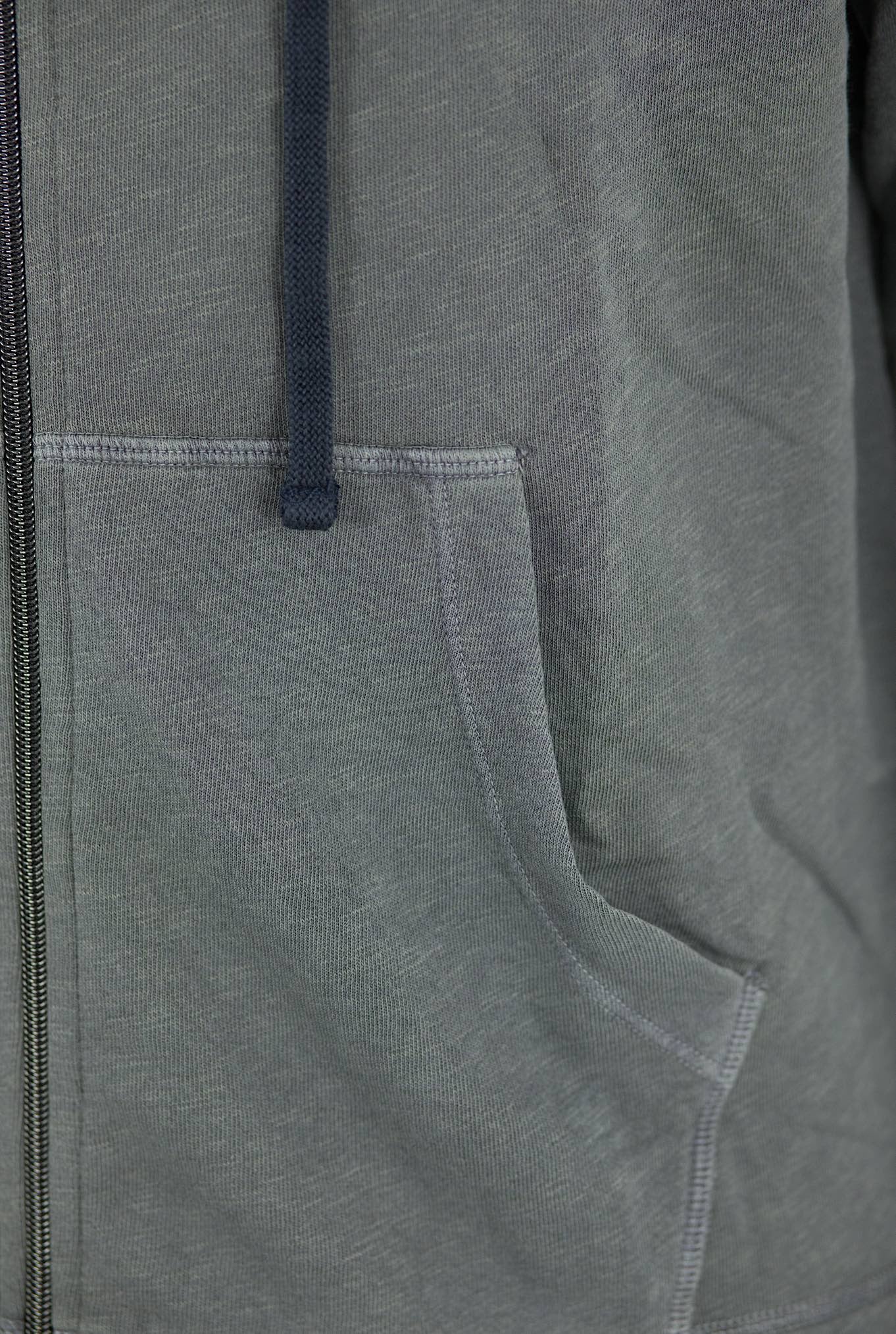 JAMES PERSE Felpa Cappuccio in Jersey di Cotone Tinta in Capo Grigio - Guarino Store