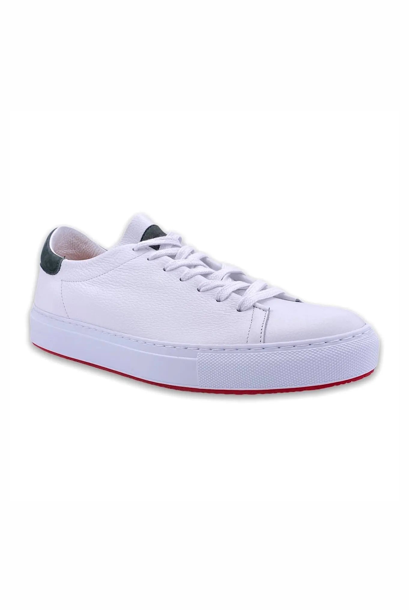 ANDREA VENTURA Sneakers Pelle Cervo Bianco Verde - Guarino Store