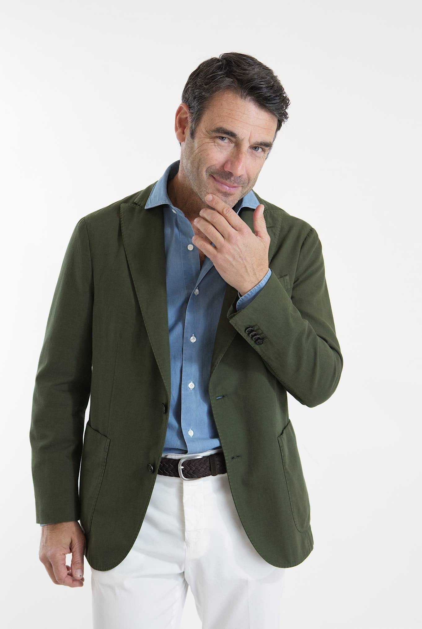 BOGLIOLI Giacca K-Jacket Cotone e Lino Verde - Guarino Store