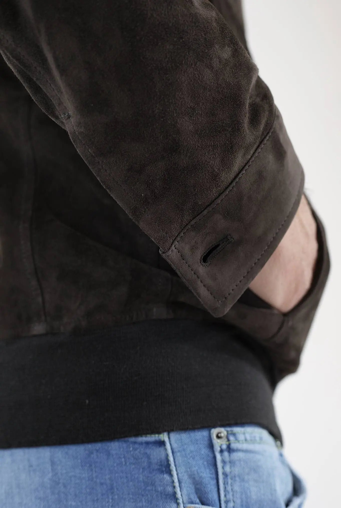 STEWART Giubbino Sfoderato in Suede Testa di Moro - Guarino Store