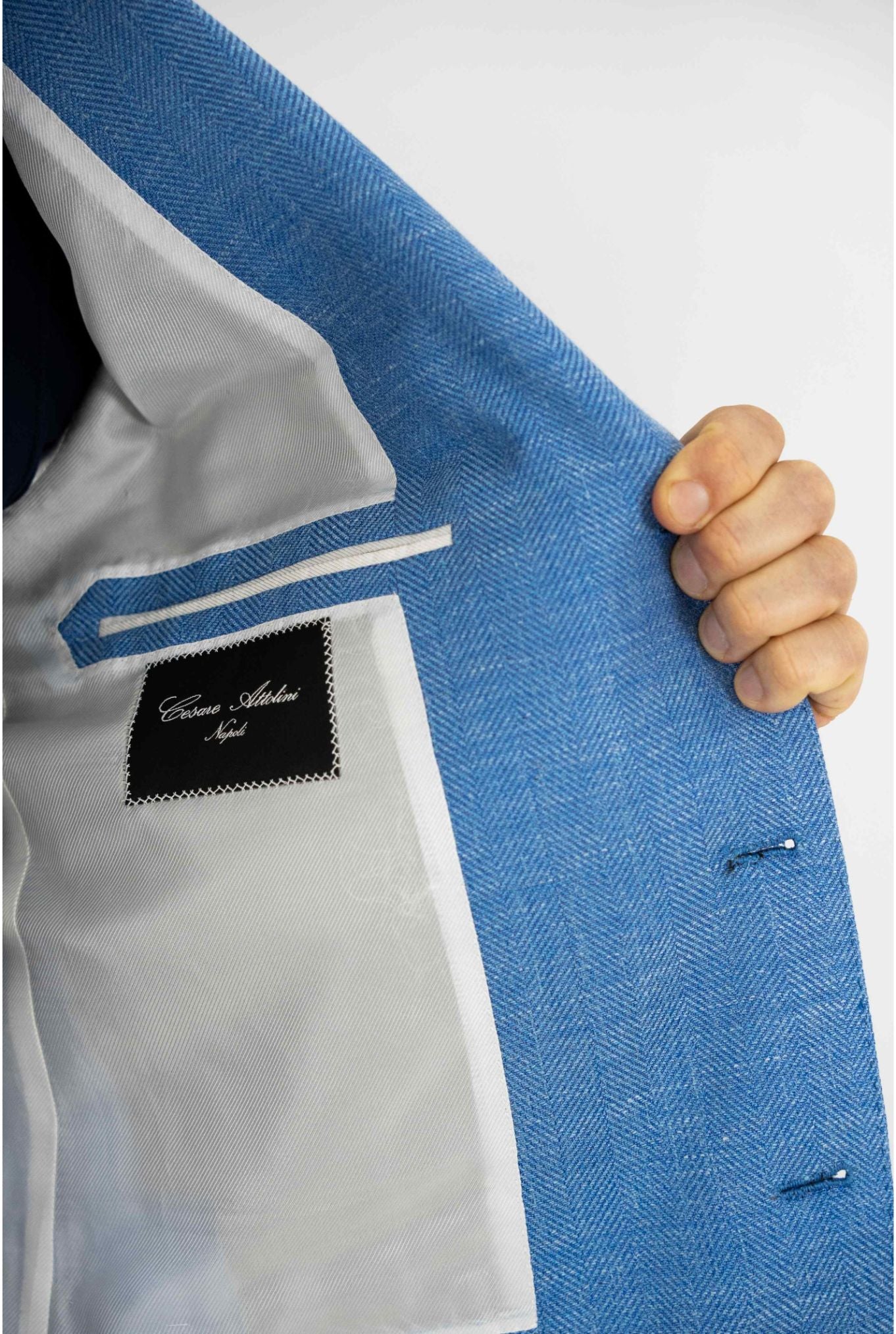 CESARE ATTOLINI Giacca Azzurra Lana Seta e Lino - Guarino Store