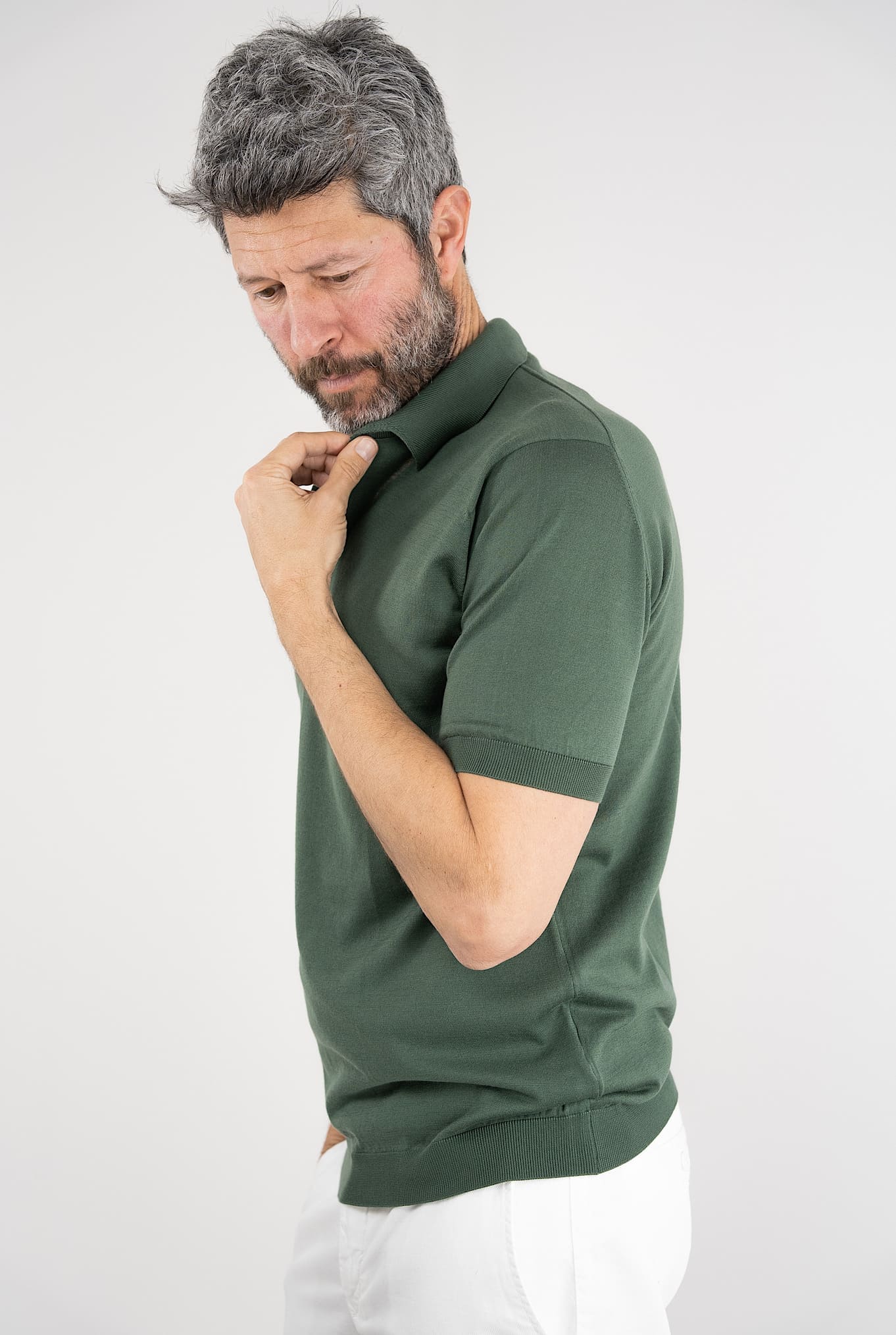 Polo "Adrian" Cotone Sea Island Verde JOHN SMEDLEY