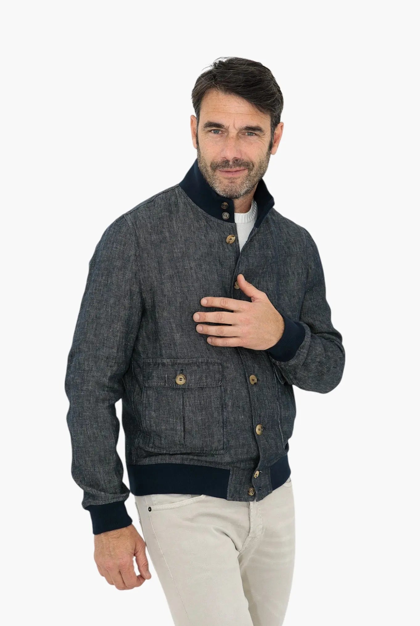 VALSTAR Giubbino Denim Lino Limited Edition Blu VALSTAR