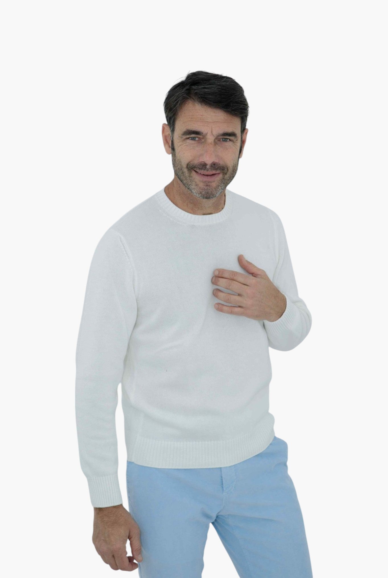 GUARINO Girocollo 2 Fili Cotone Bianco - Guarino Store