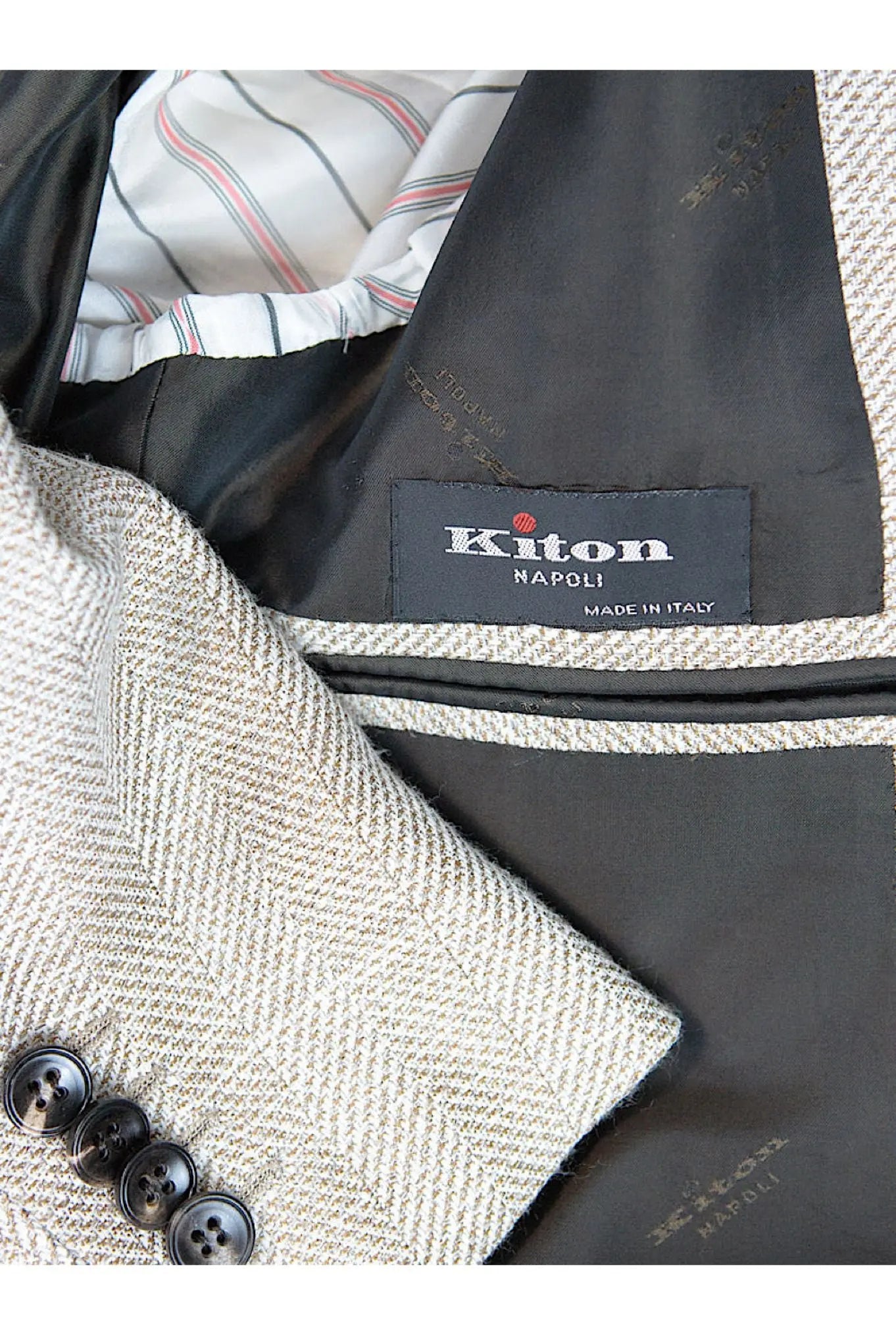 KITON Giacca Spinata Cashmere Seta Lino Beige - Guarino Store