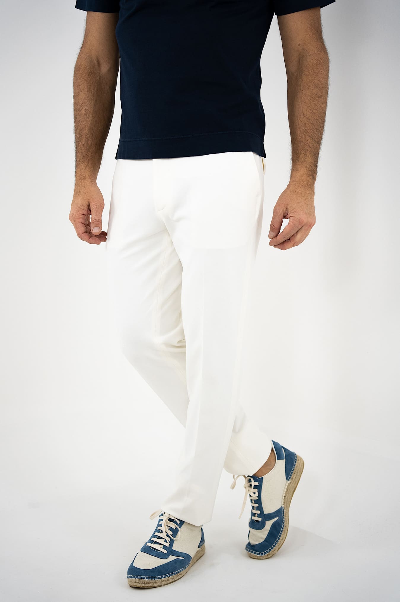 CIRCOLO 1901 Pantaloni Jersey di Cotone Piquet Panna - Guarino Store