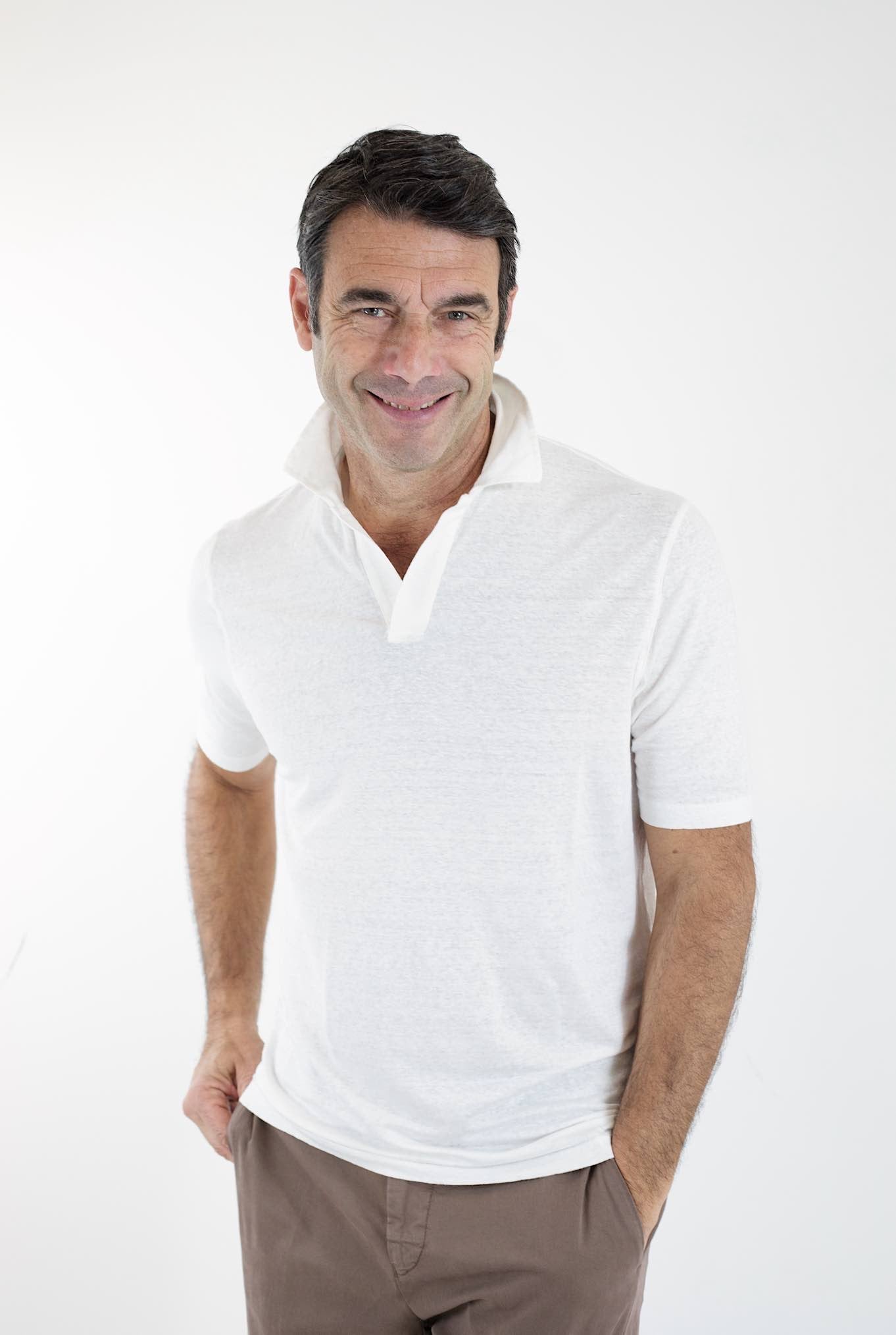 GUARINO Polo MM Lino Bianco - Guarino Store