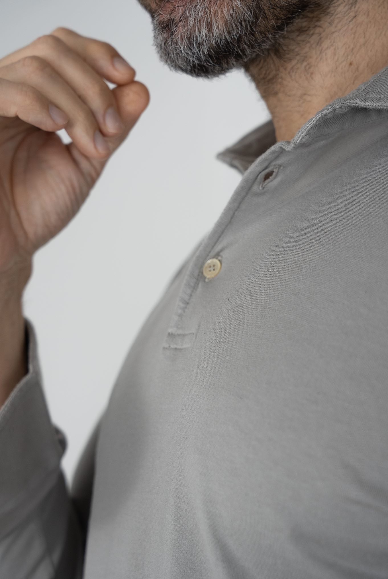 FEDELI Polo Maniche Lunghe mod. Zero Cotone Beige - Guarino Store