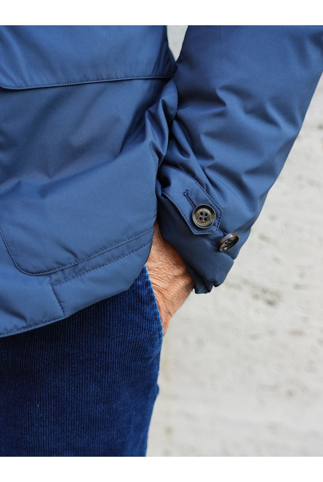 Colombo Giubbino Giacca Foderata in Cashmere Blu - Guarino Store