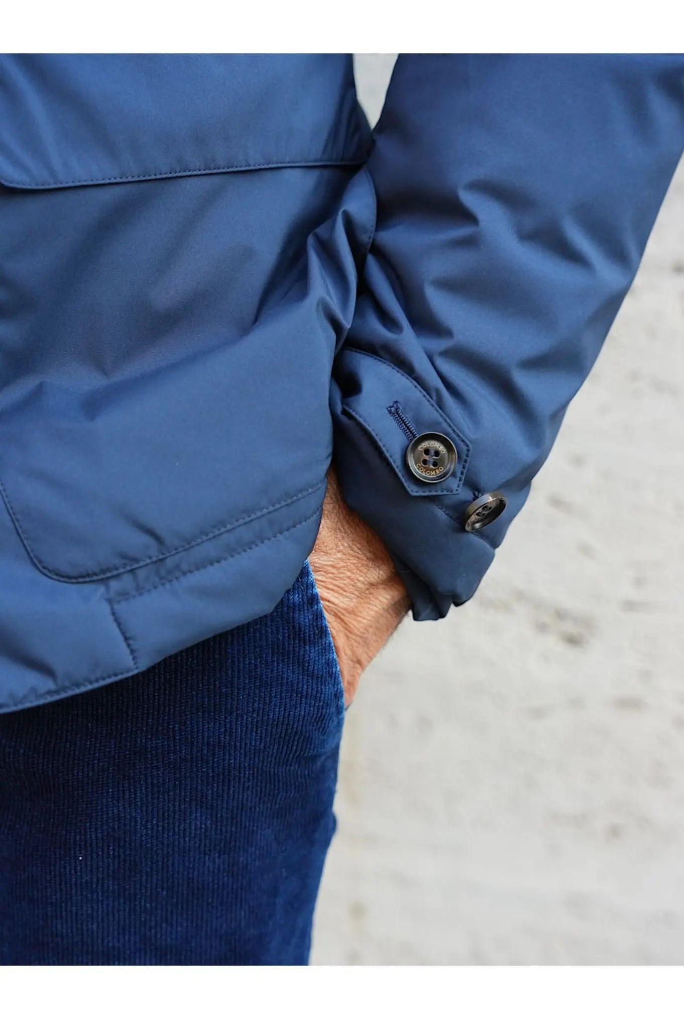 Colombo Giubbino Giacca Foderata in Cashmere Blu - Guarino Store