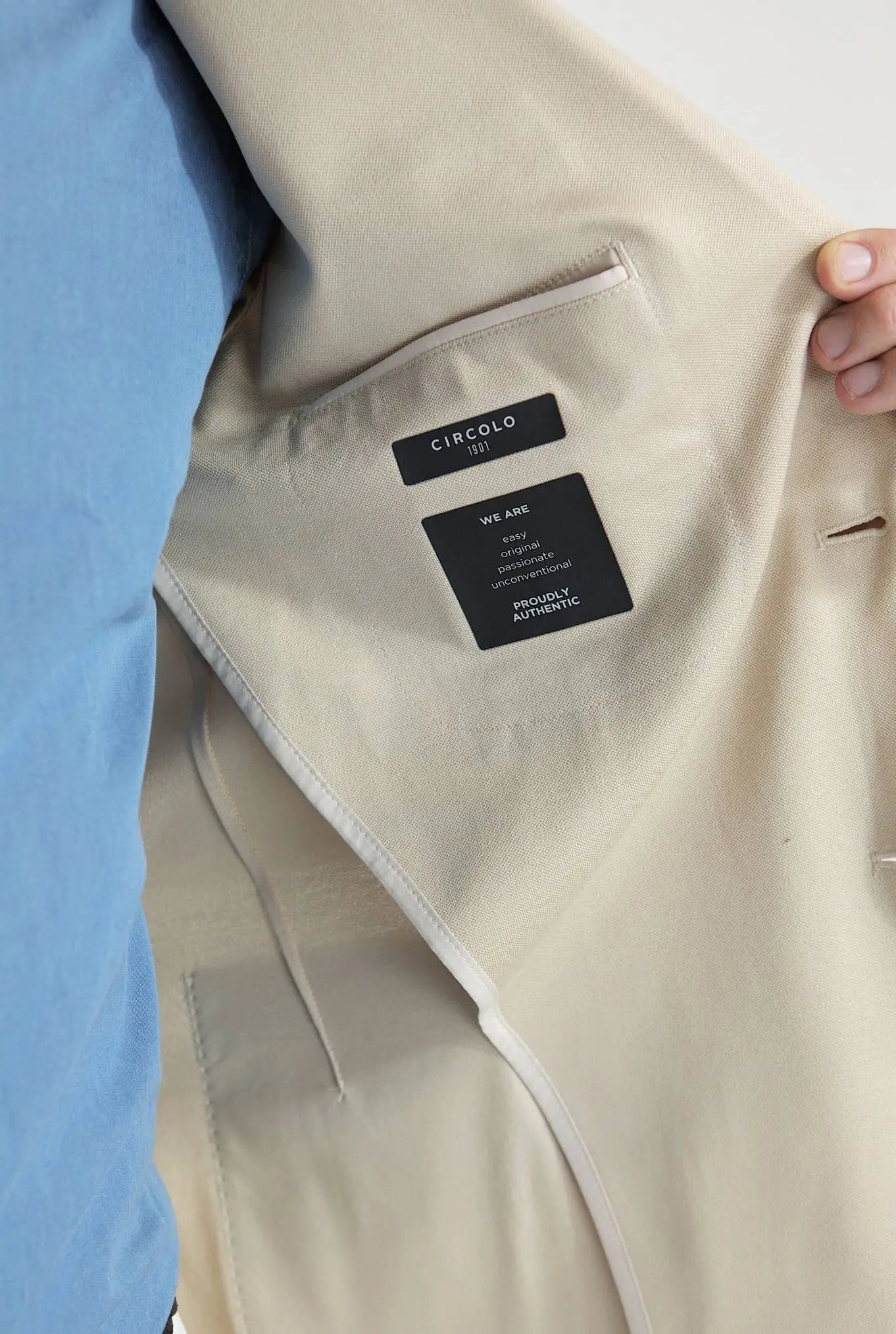 CIRCOLO 1901 Giacca Monopetto Jersey Cotone Beige Chiaro - Guarino Store